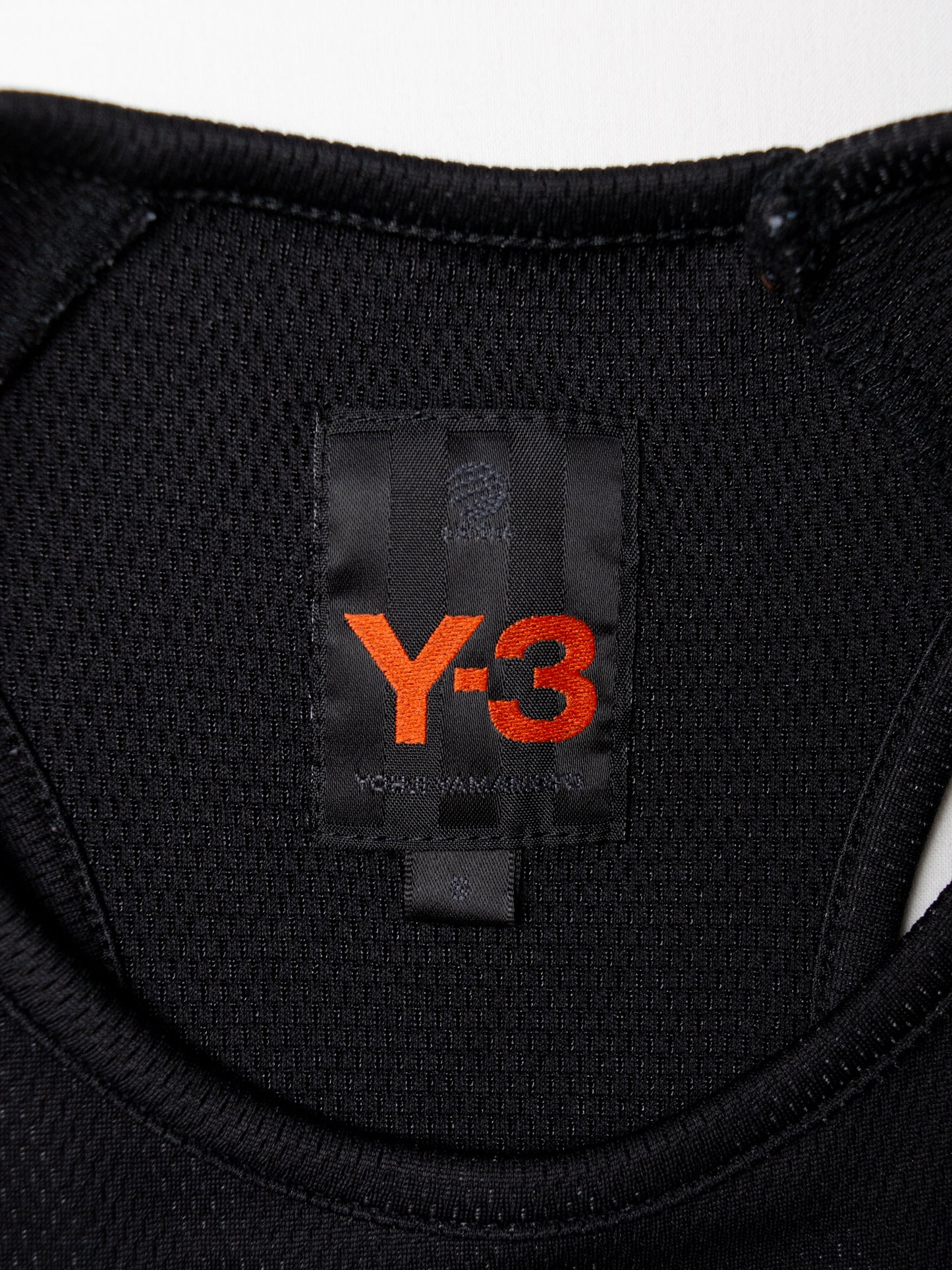 Y-3 - S/S 2004 - embroidered logo mesh tank top (black) - women's size S