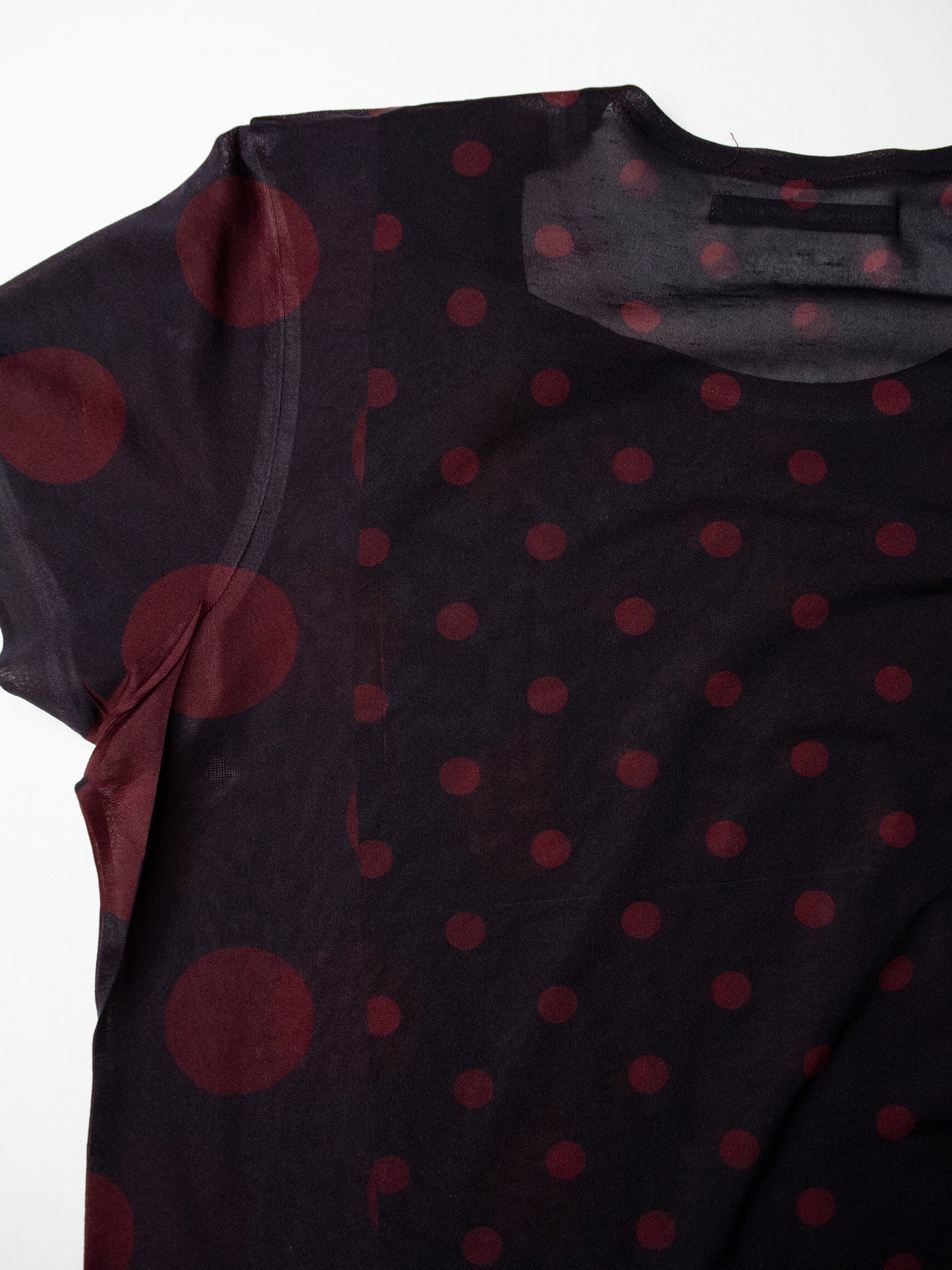 Y's by Yohji Yamamoto - 2000s - polka dot printed transparent dress - size 2
