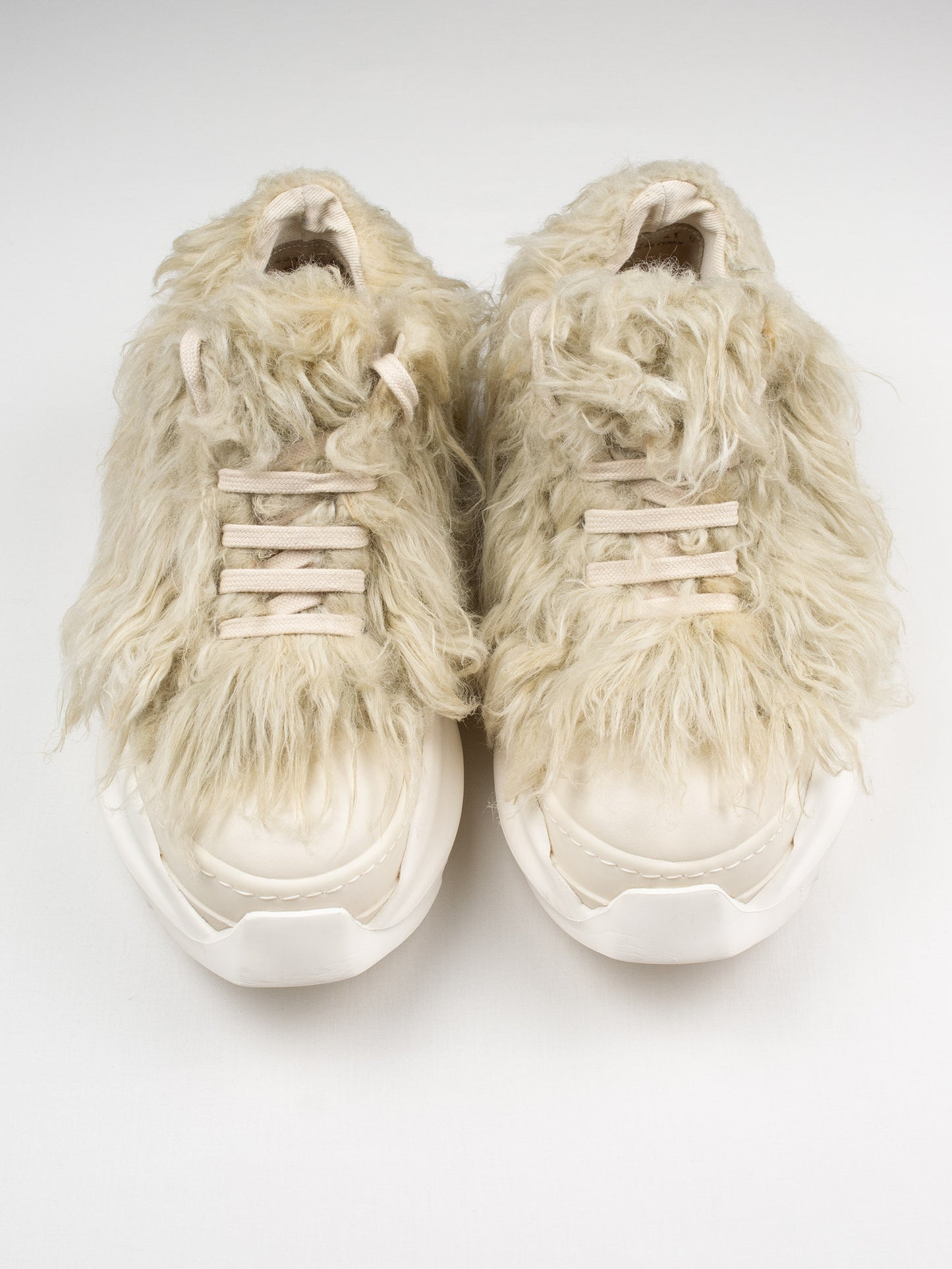 Rick Owens DRKSHDW - Abstract Low "Ramones" sneakers with faux fur - size 41
