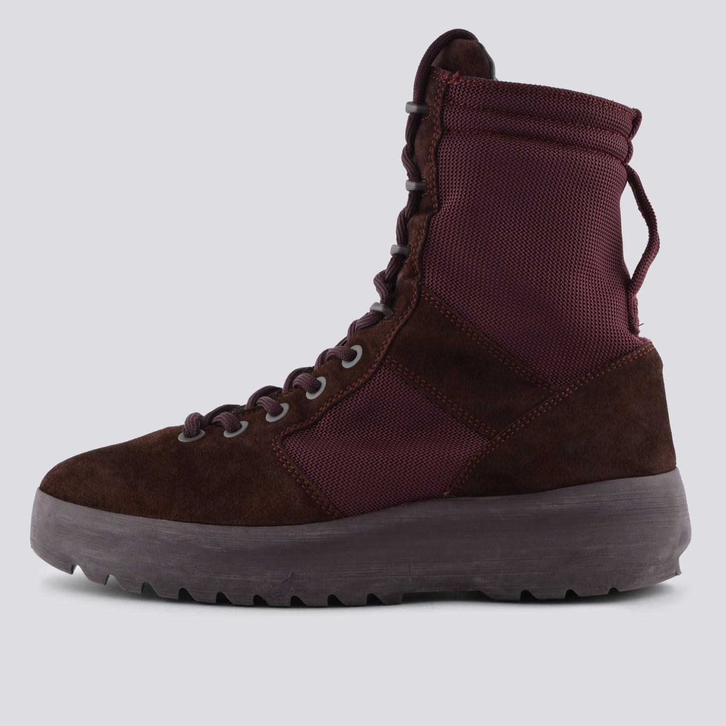 YEEZY Season 6 (2018) - Thick Suede and Nylon Military Boot (Oxblood) - size 42