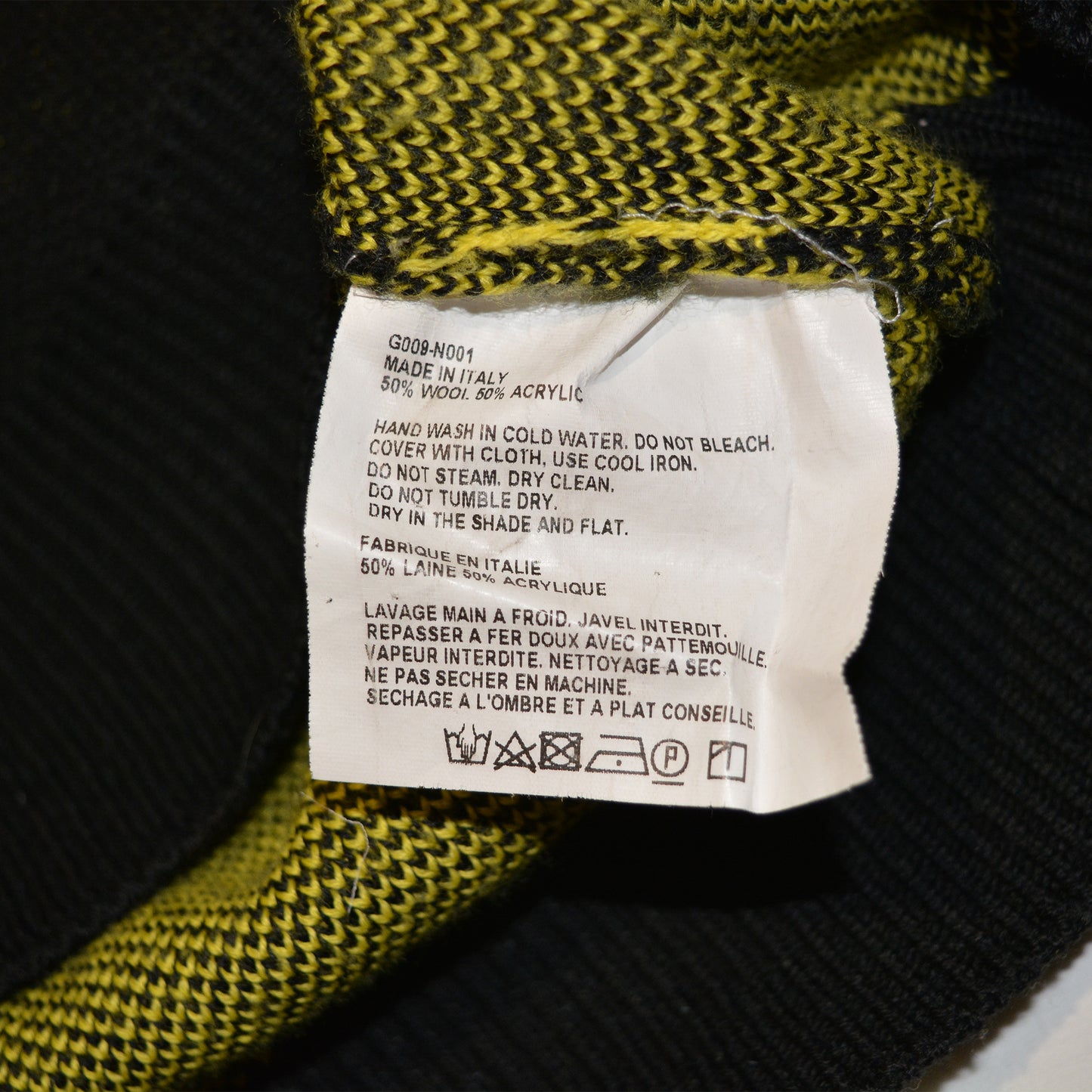 Gosha Rubchinskiy - A/W 2016 - "Save & Protect" turtleneck sweater (black/yellow) - size M