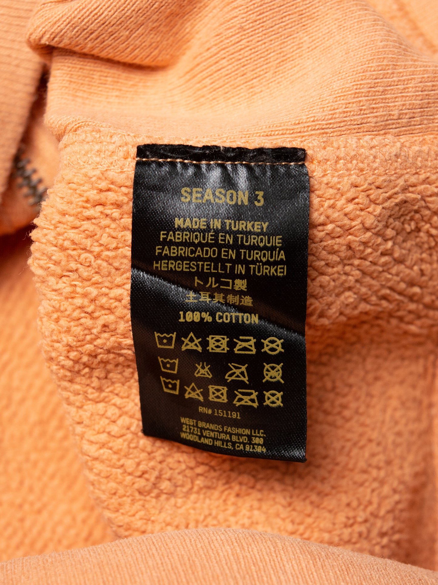 YEEZY Season 3 (2016) - zip hoodie (Warning Orange) - size XS