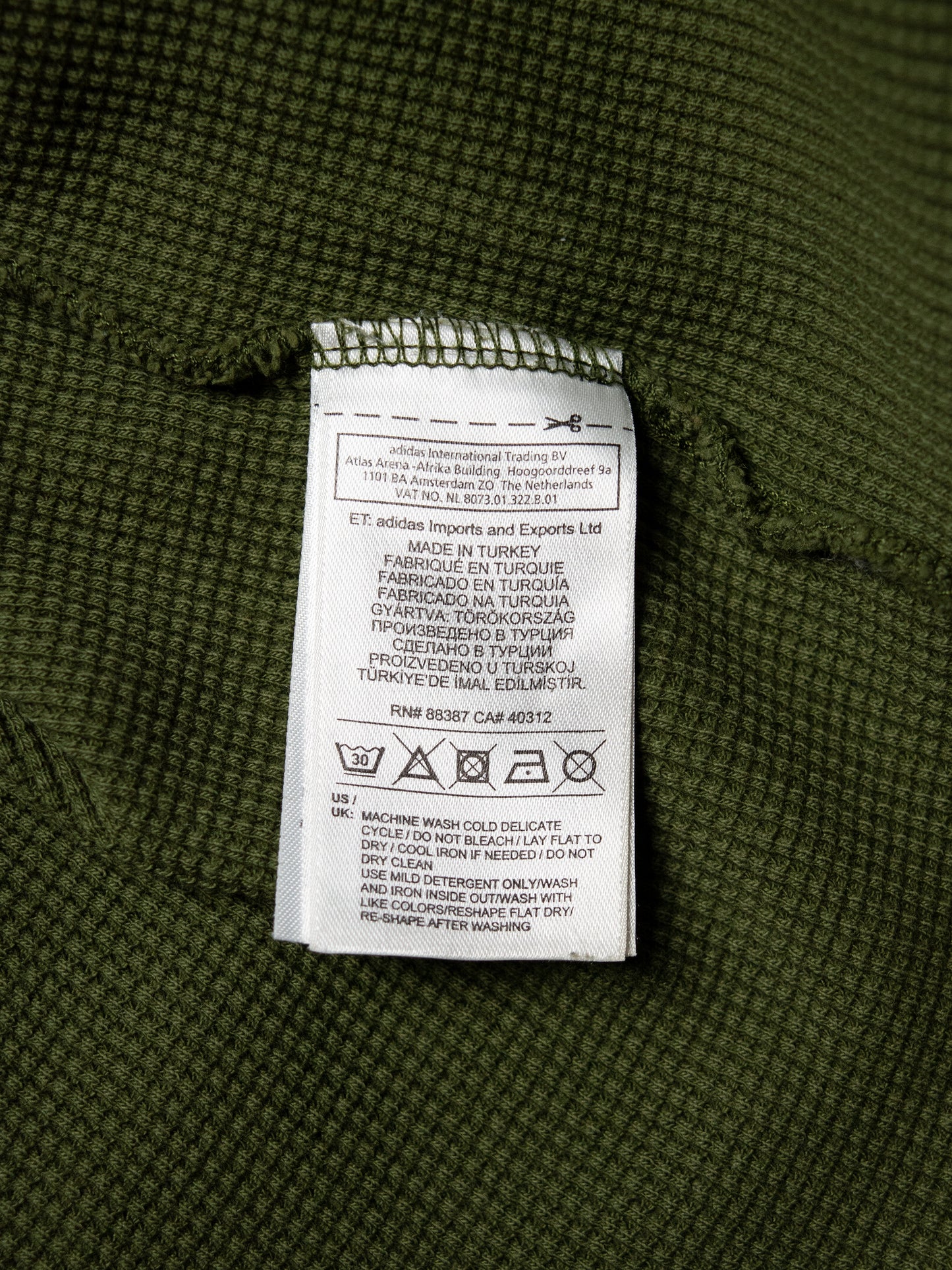 YEEZY Season 1 (2015) - thermal waffle knit long sleeve (Rifle Green) - size S