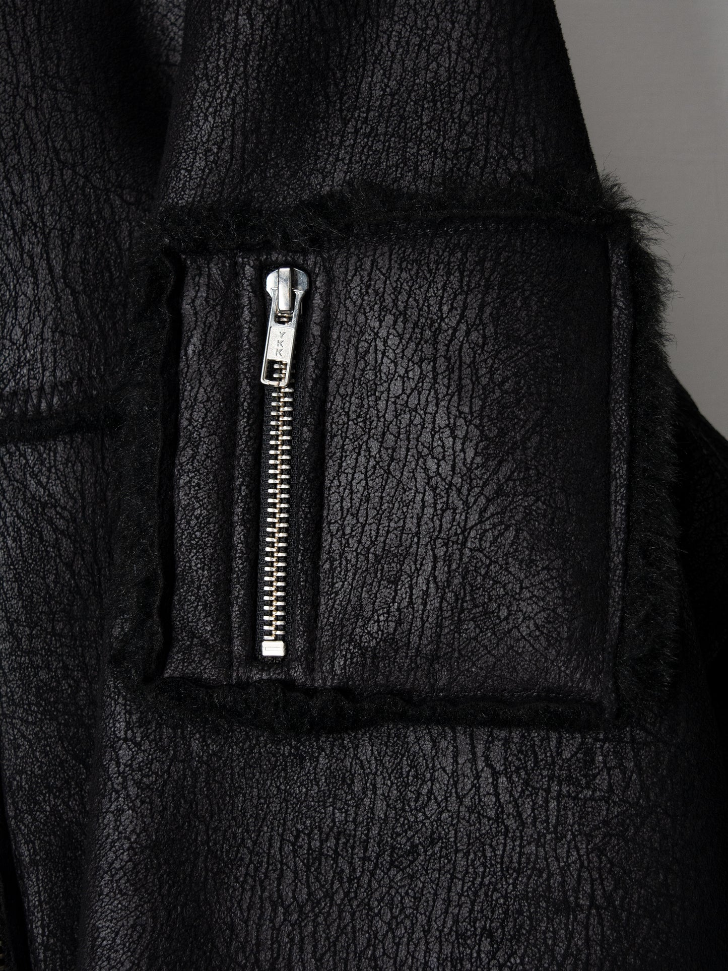 Gosha Rubchinskiy - A/W 2016 - faux leather shearling jacket (black) - size M