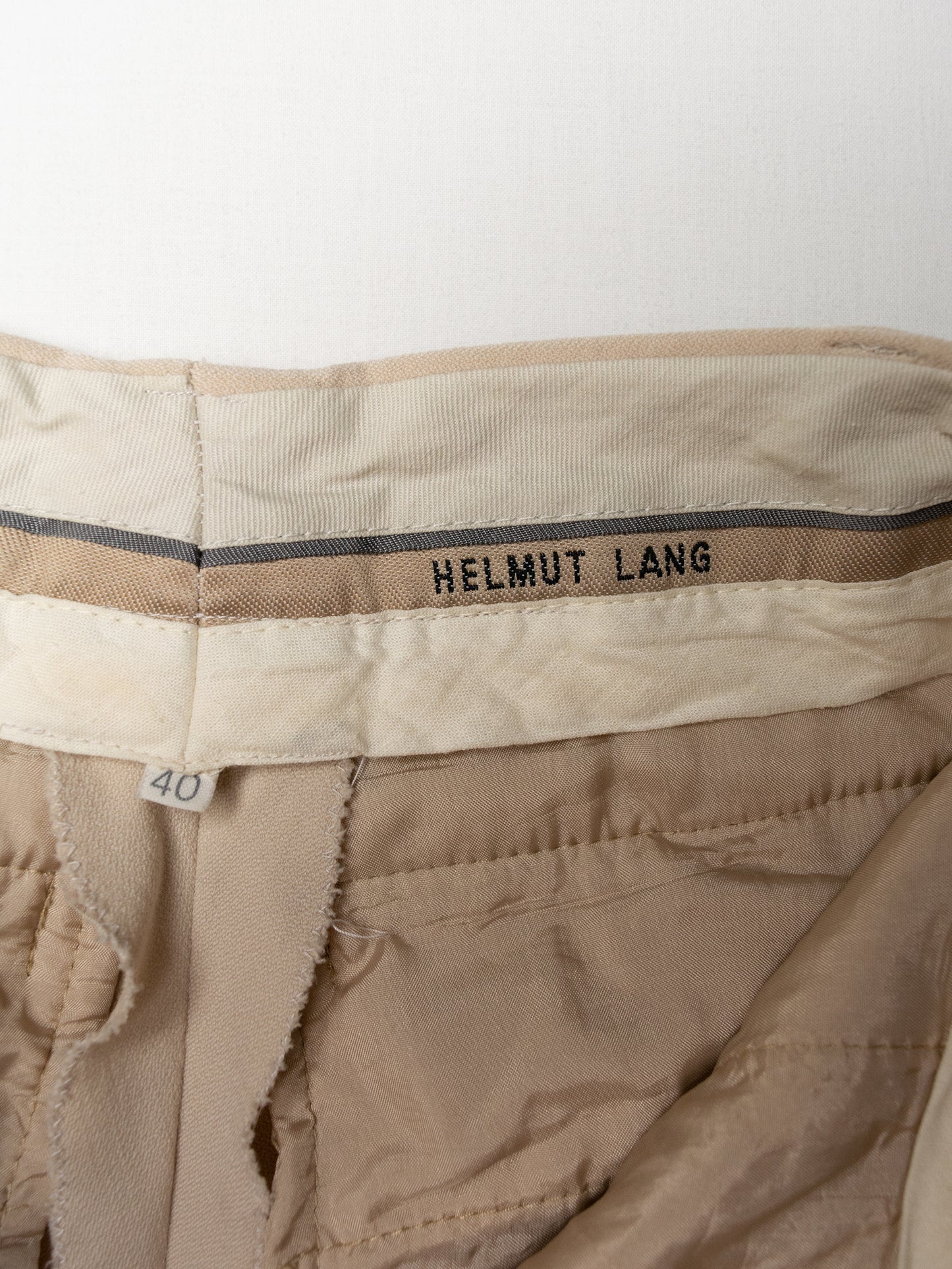 Helmut Lang - (vintage) - straight leg trousers (beige) - women's size 40