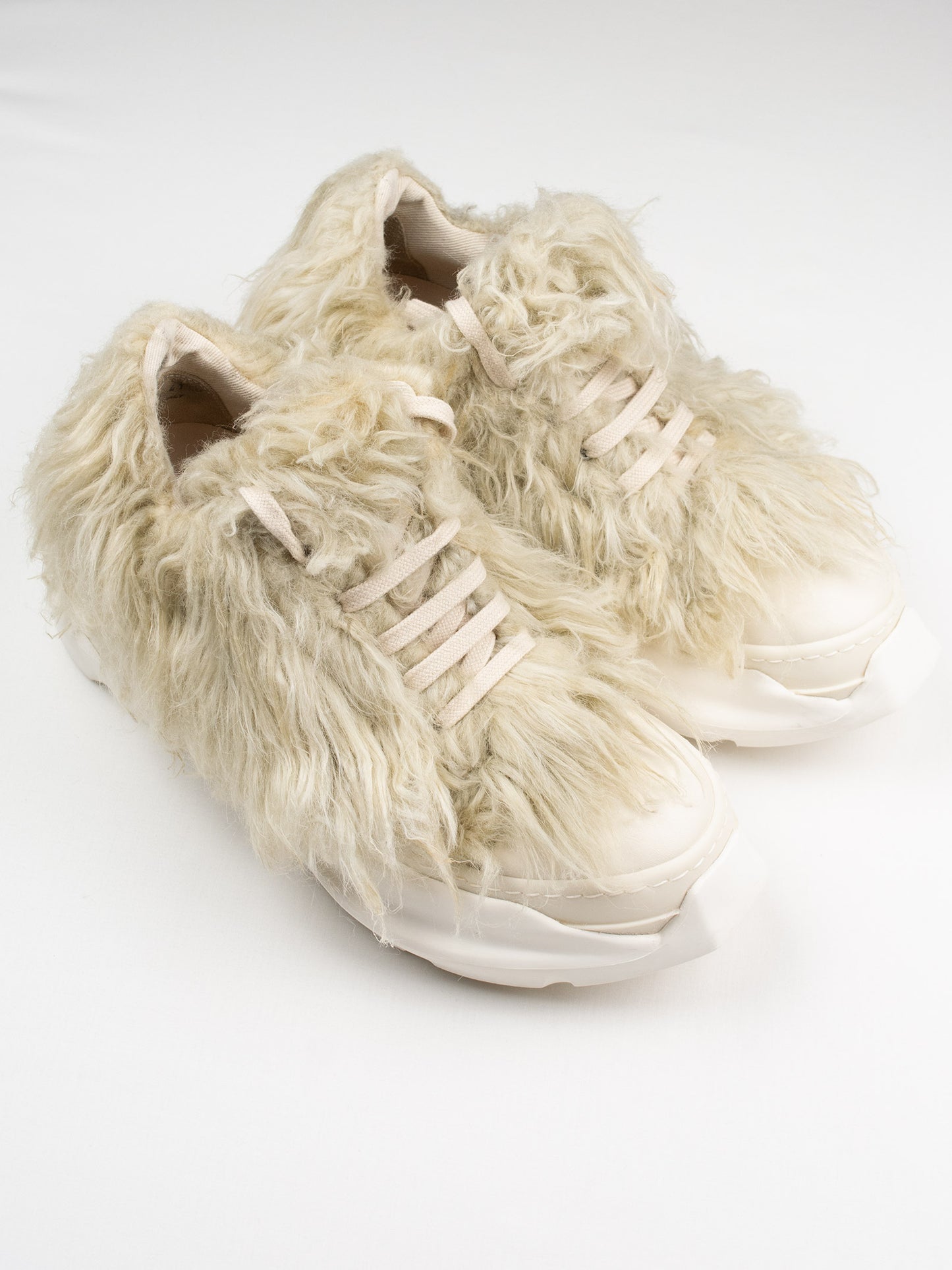 Rick Owens DRKSHDW - Abstract Low "Ramones" sneakers with faux fur - size 41