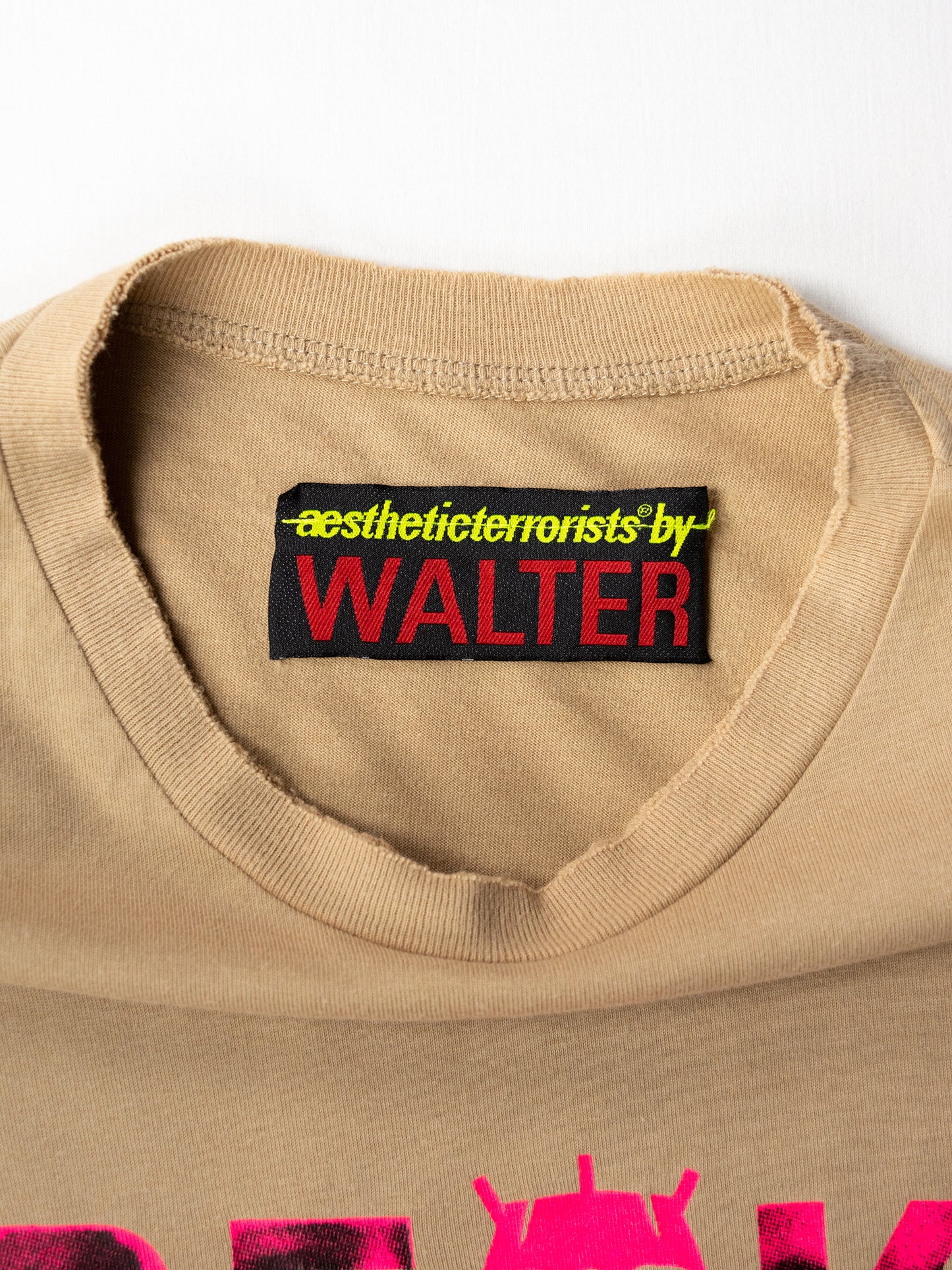 aestheticterrorists by WALTER - S/S 2002 - "Freak?" t-shirt (beige) - size S
