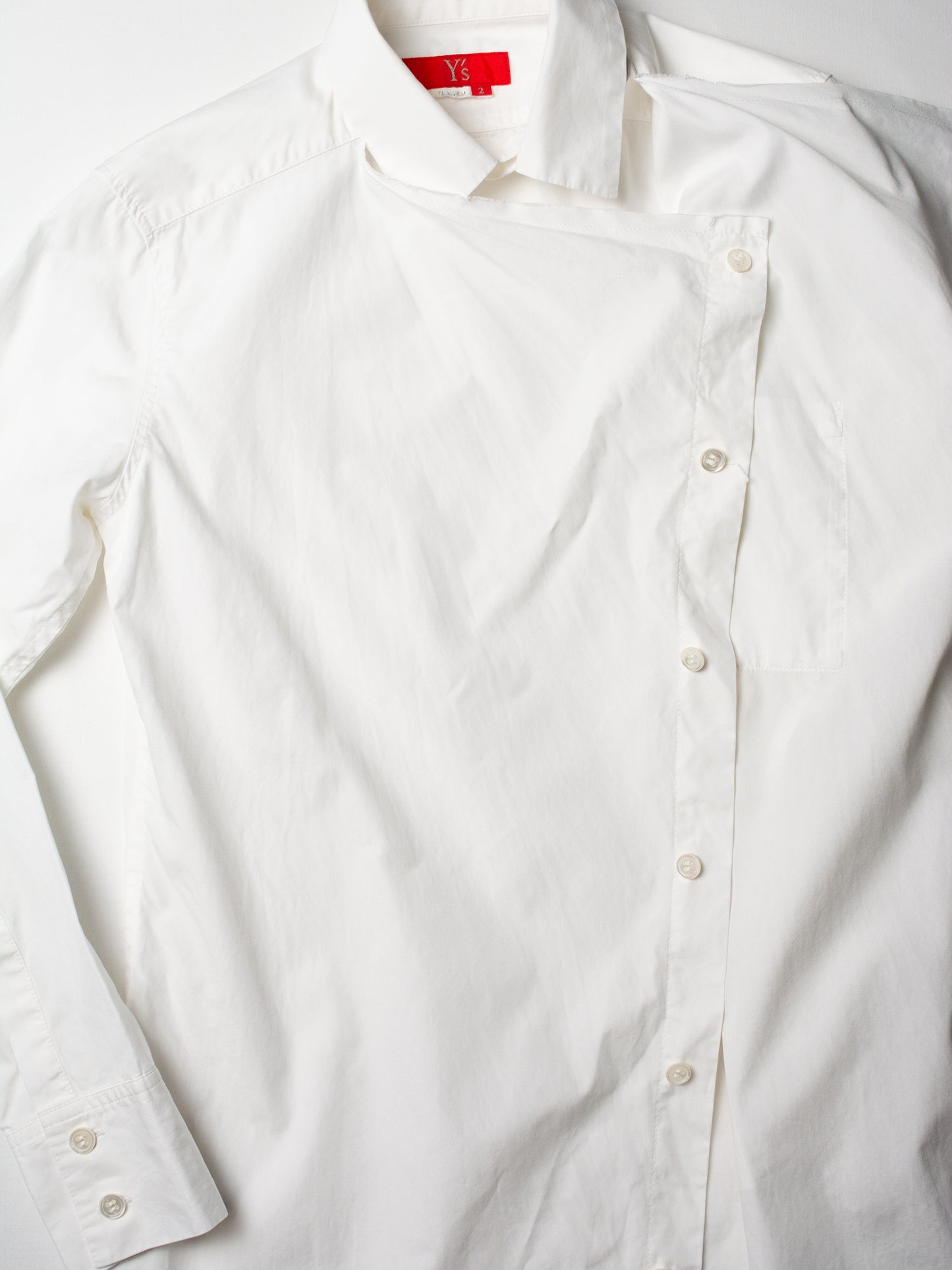 Y's Red Label - A/W 2006 - deconstructed shirt with double panel closure - women's size 2