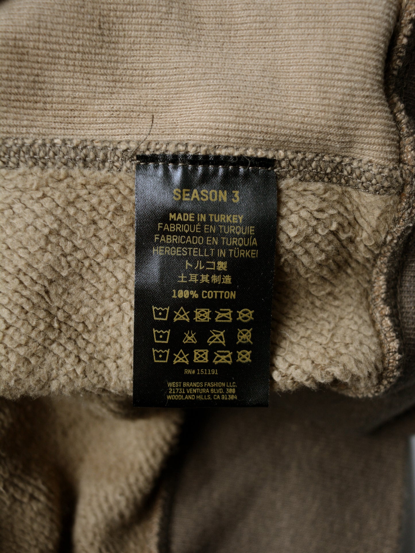 YEEZY Season 3 (2016) - camo fleece hoodie - size L