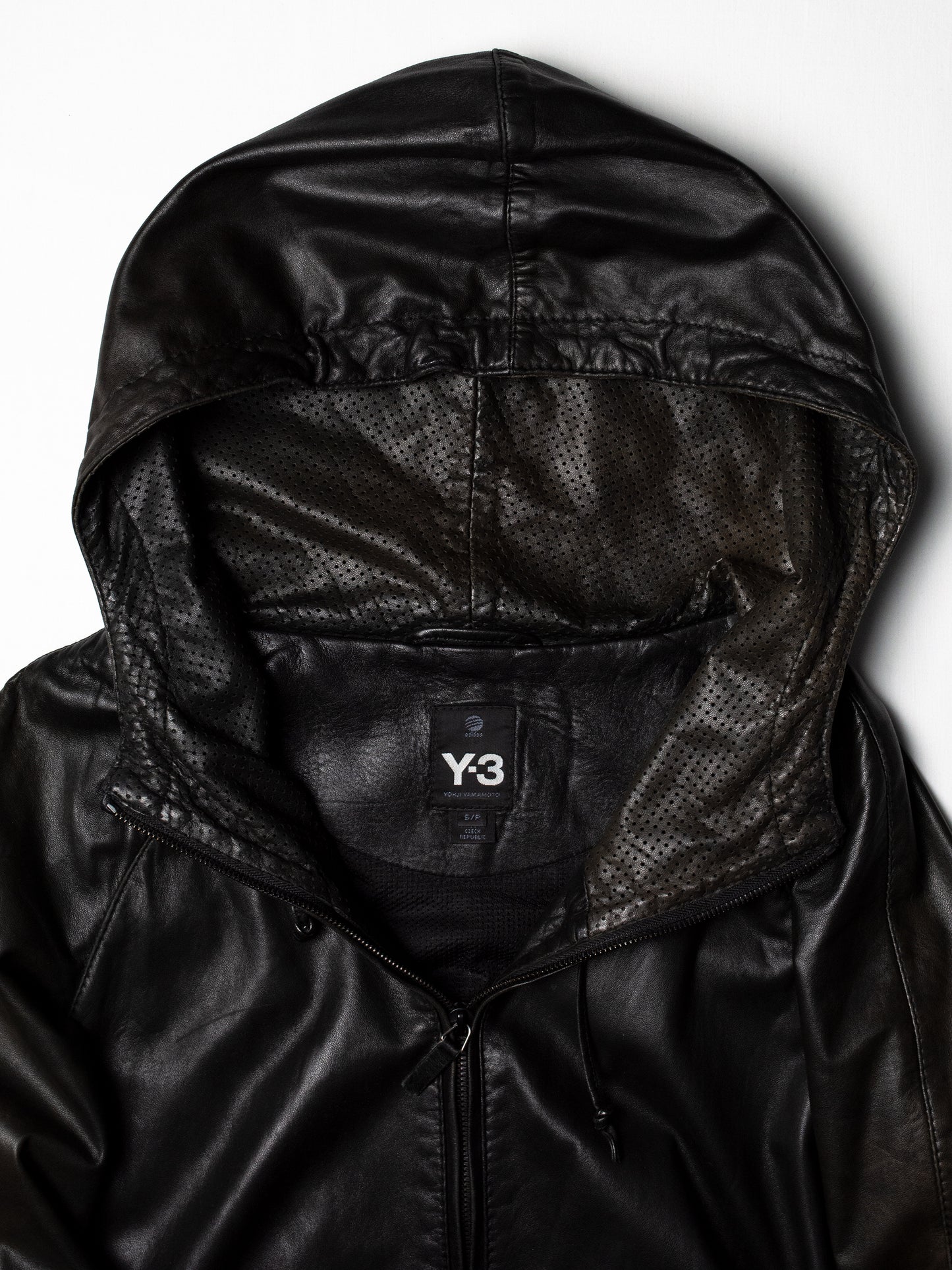 Y-3 - S/S 2009 - leather jacket with oversized hood - size S