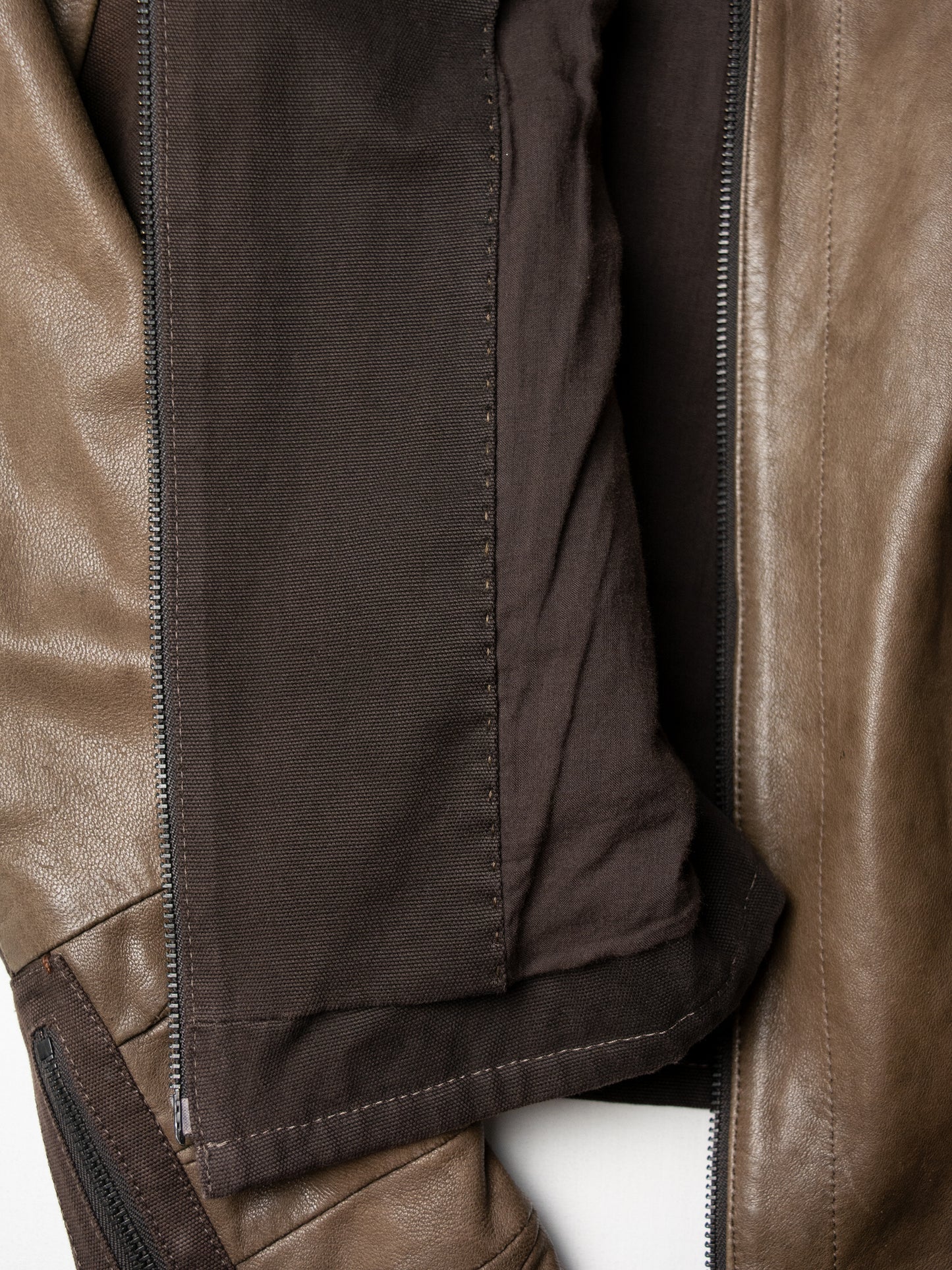 Very Special Pieces of Vespucci - patchwork cotton and leather jacket - women's size 38