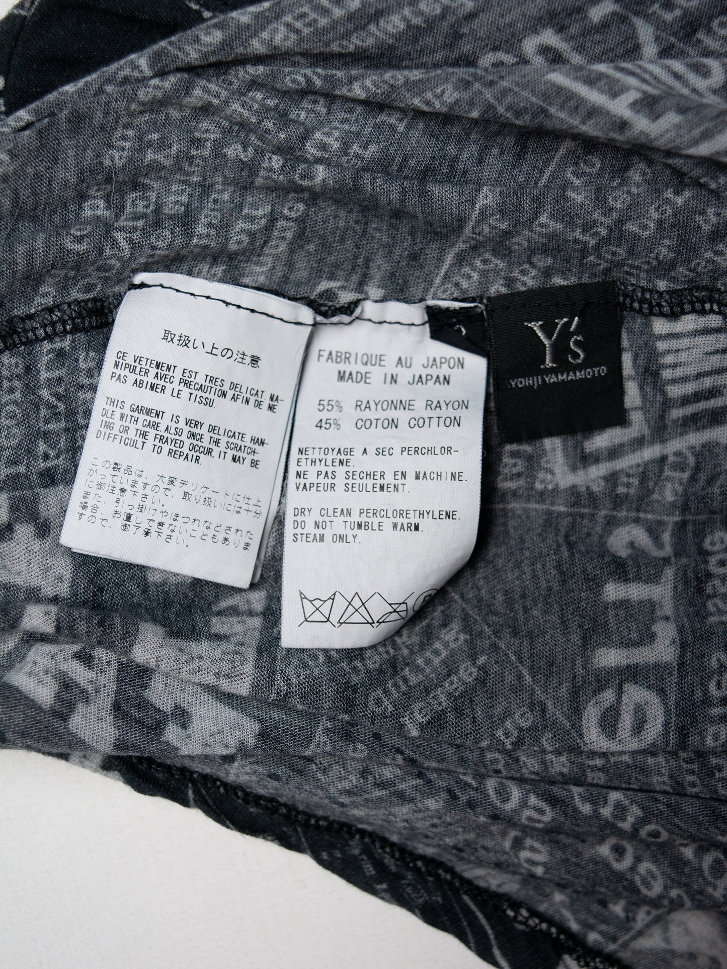 Y's by Yohji Yamamoto - S/S 2005 - St. Louis Globe Democrat print sheer t-shirt - women's size 3