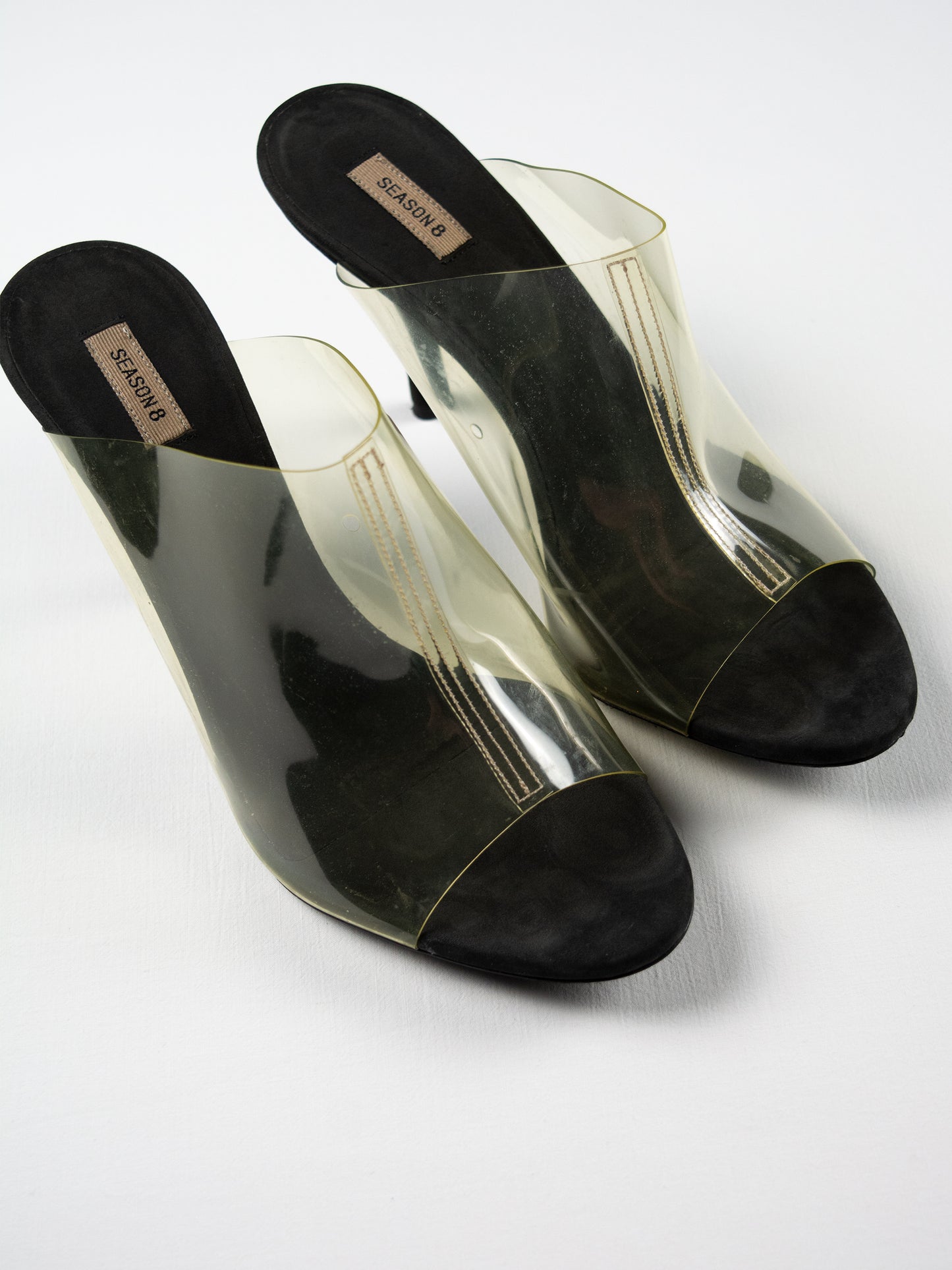 YEEZY Season 8 - Clear & Graphite Soft PVC Mule - 90mm heel - size 38