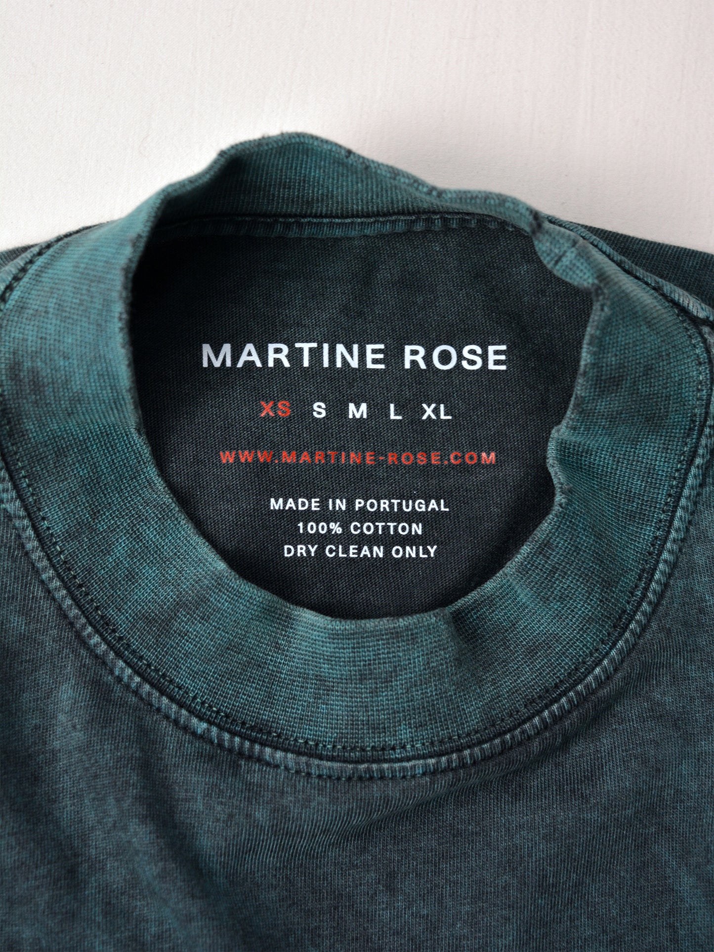 Martine Rose - S/S 2019 - acid wash t-shirt (green) - size XS