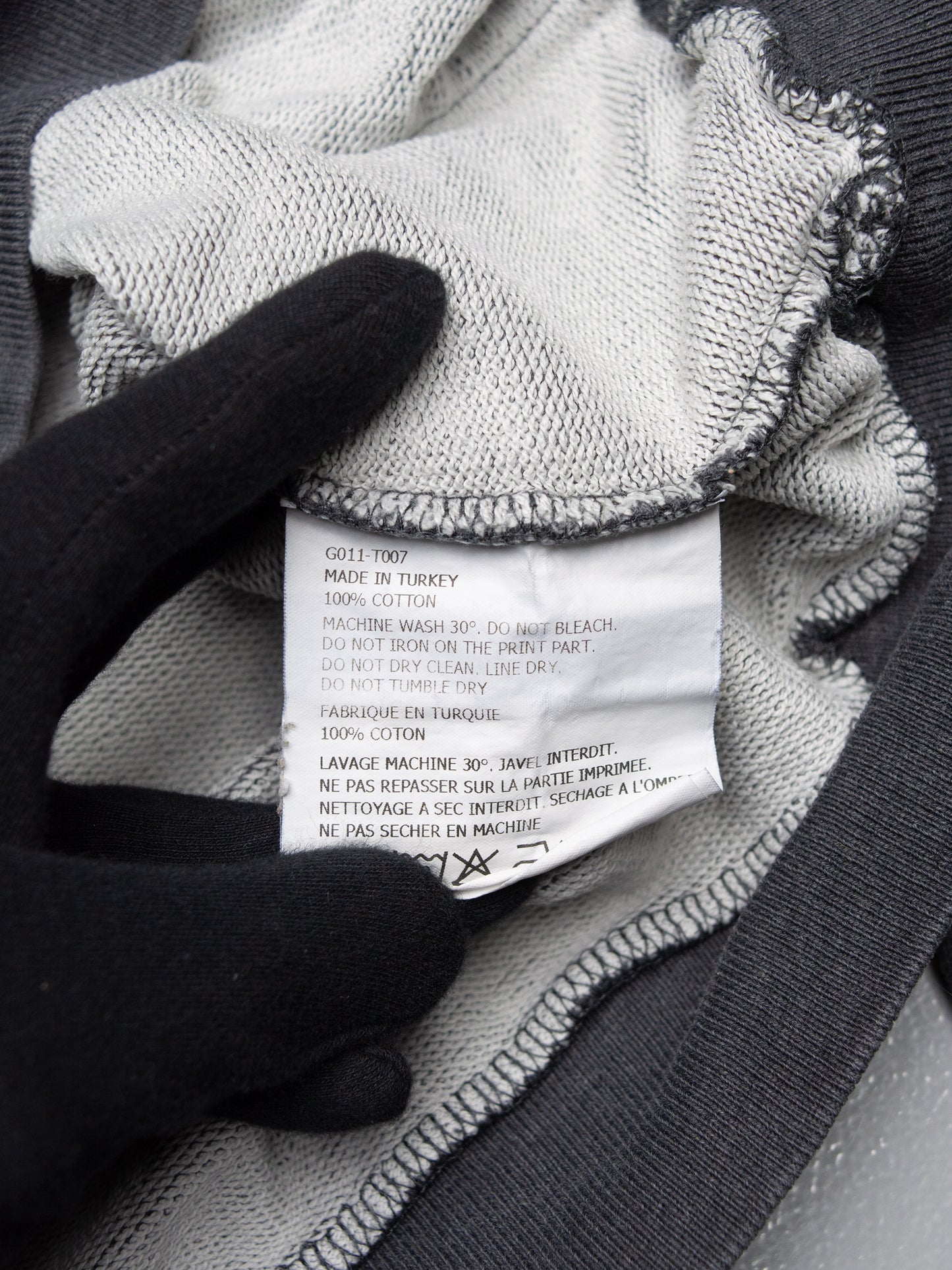 Gosha Rubchinskiy A/W 2017 reflective logo hoodie (dark grey) - size XS