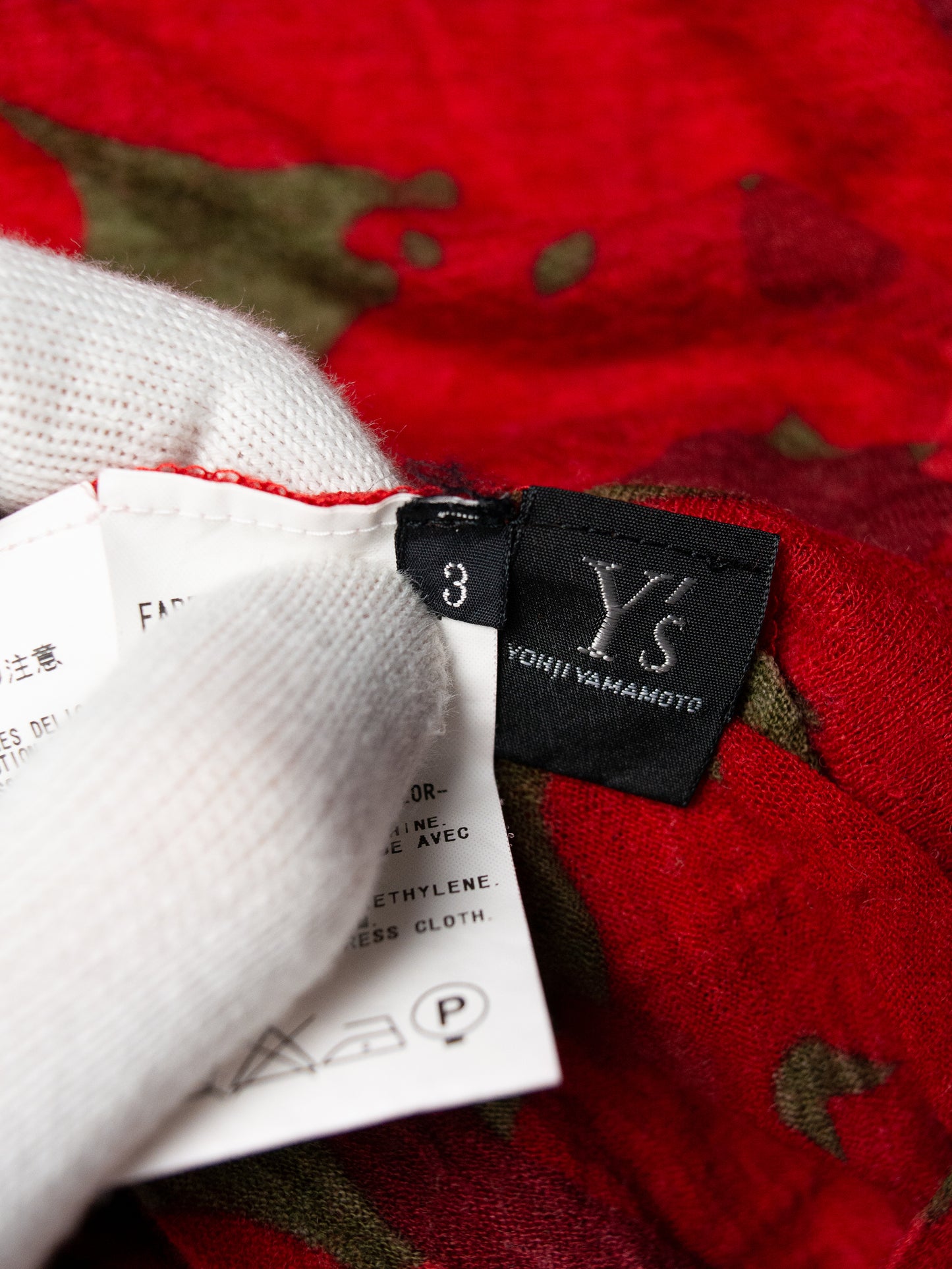 Y's by Yohji Yamamoto - A/W 2004 - red camo print wool long-sleeve