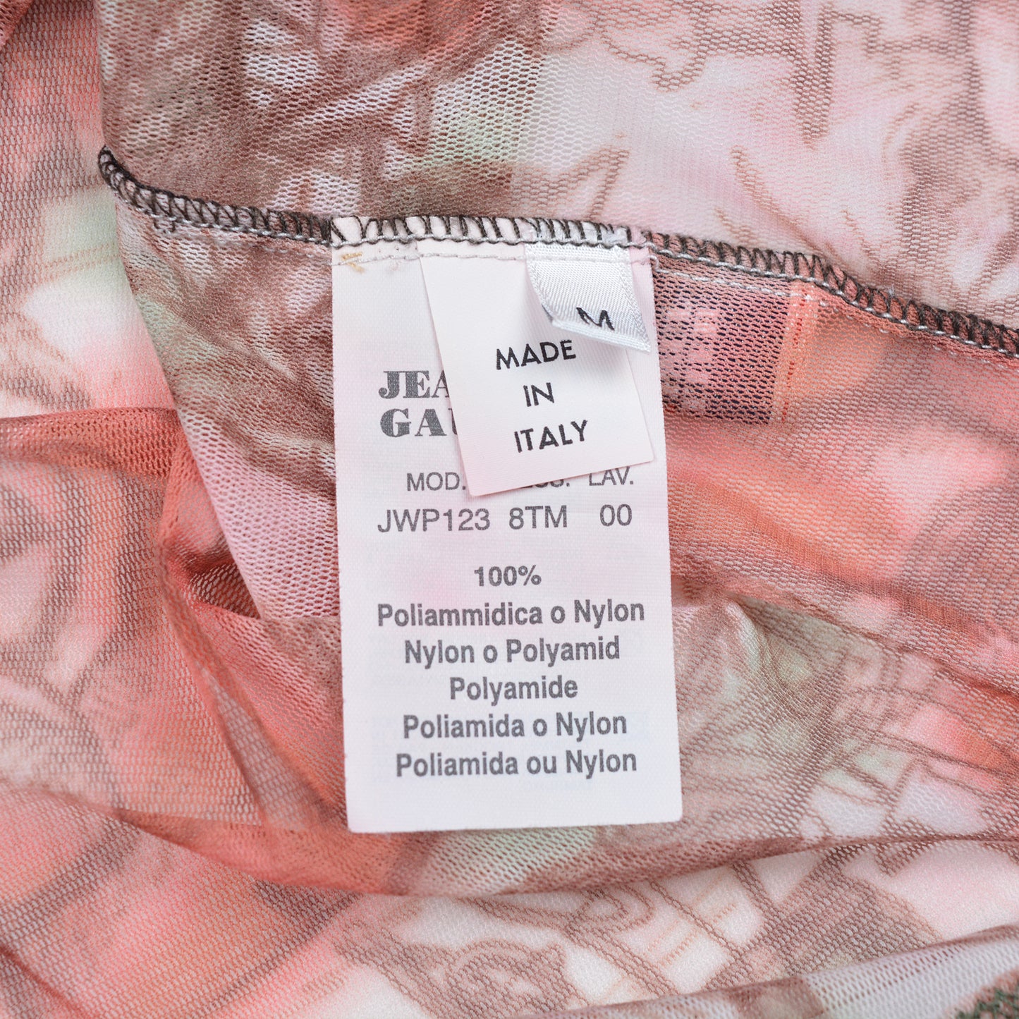 Jean's Paul Gaultier - roses drawing print net t-shirt - size M