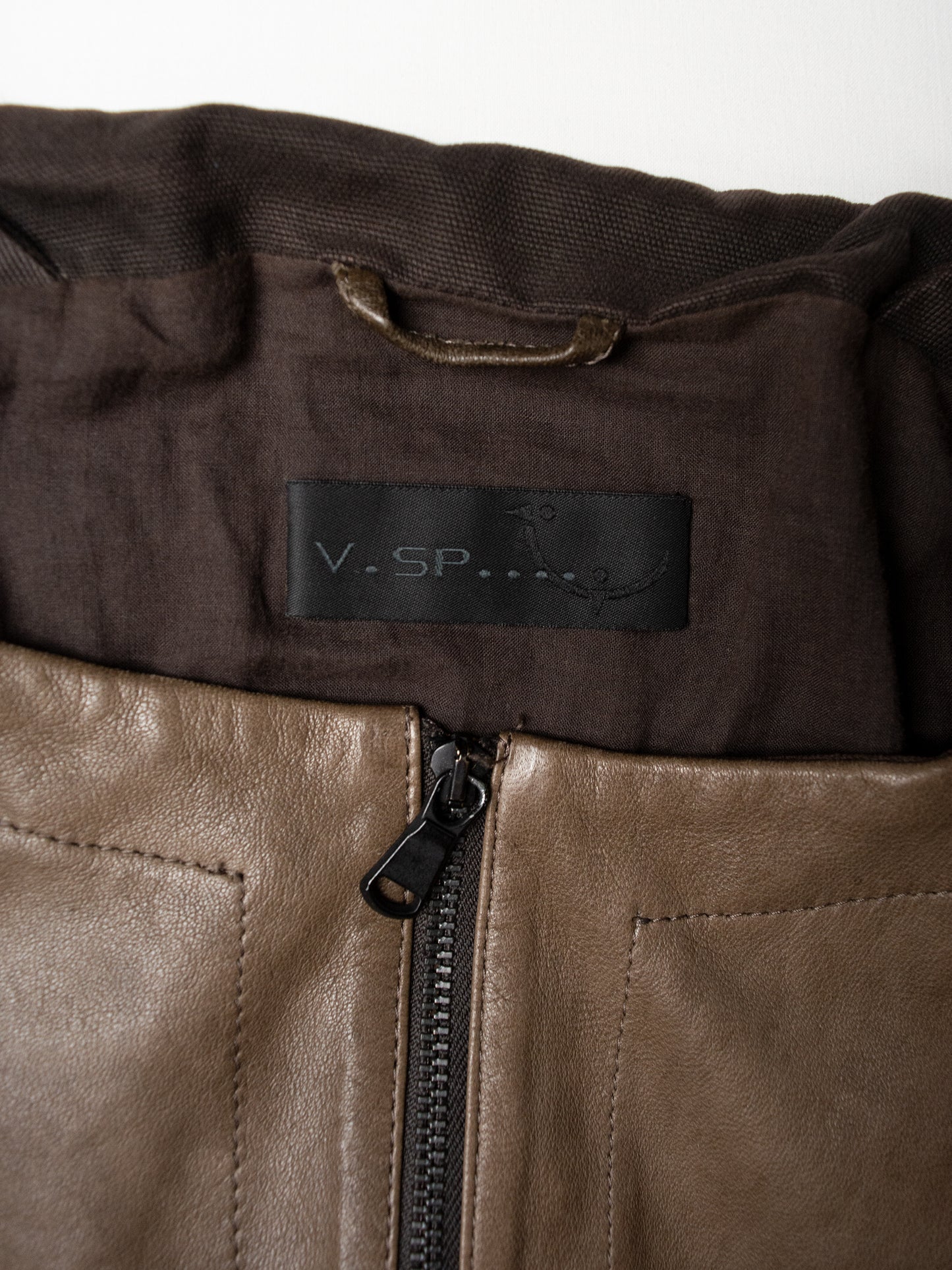 Very Special Pieces of Vespucci - patchwork cotton and leather jacket - women's size 38