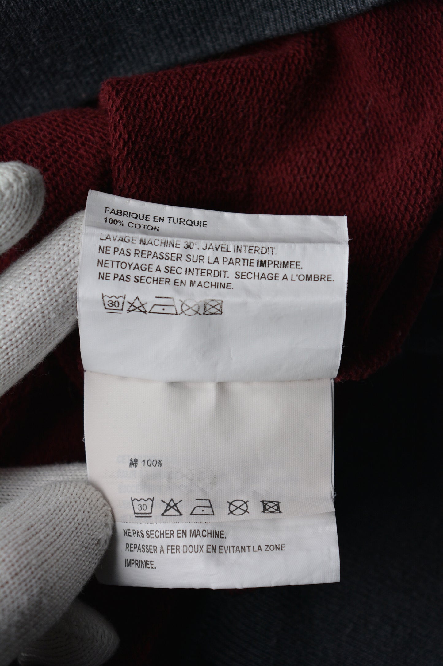 Gosha Rubchinskiy - S/S 2018 - combo hoodie (burgundy) - size S