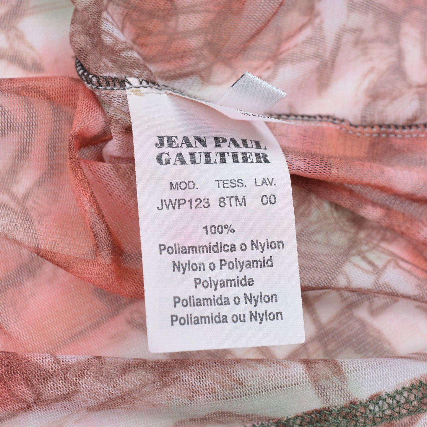 Jean's Paul Gaultier - roses drawing print net t-shirt - size M
