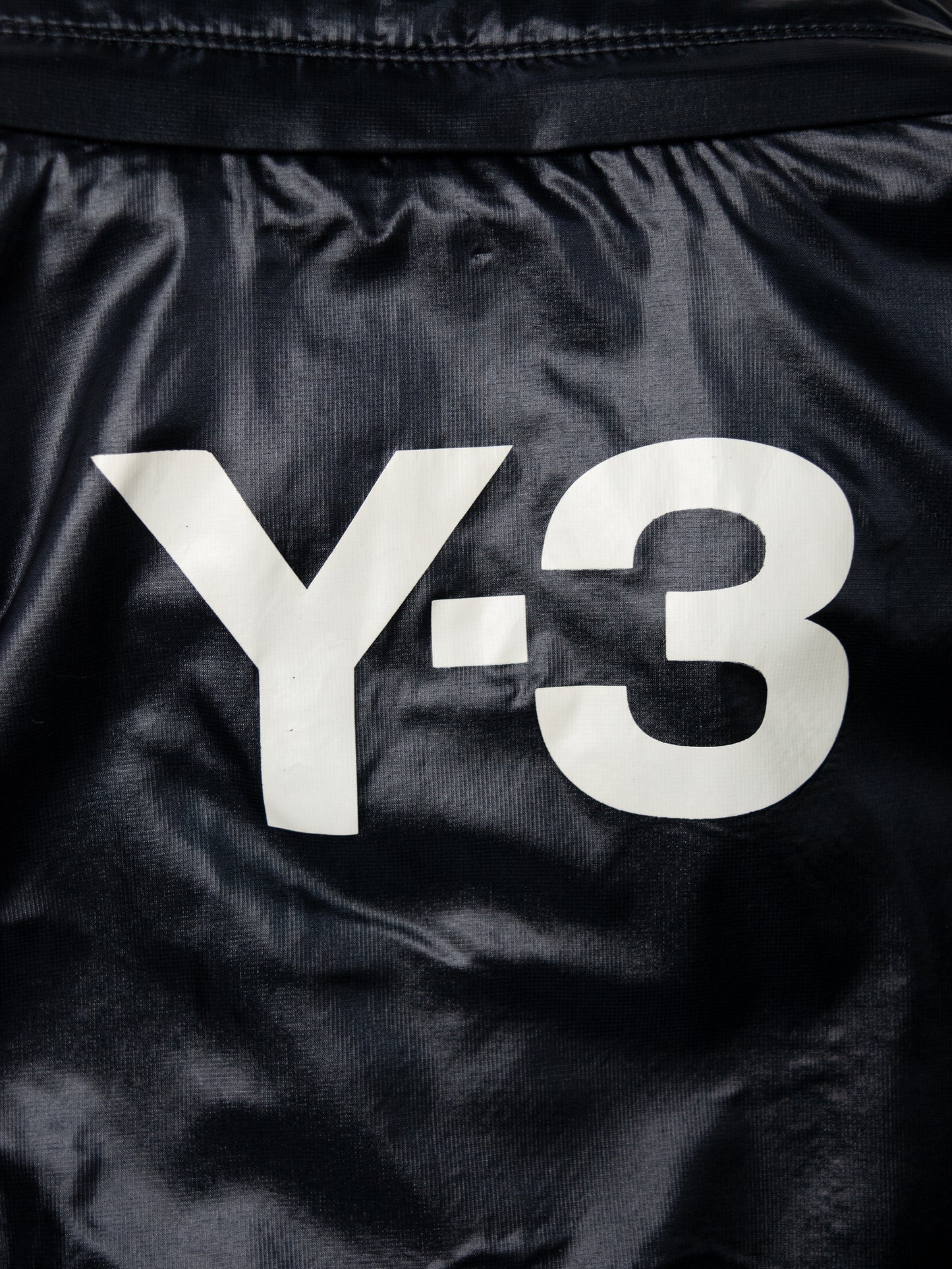 Y-3 - S/S 2007 - nylon windbreaker with packable hood (black) - men's size S