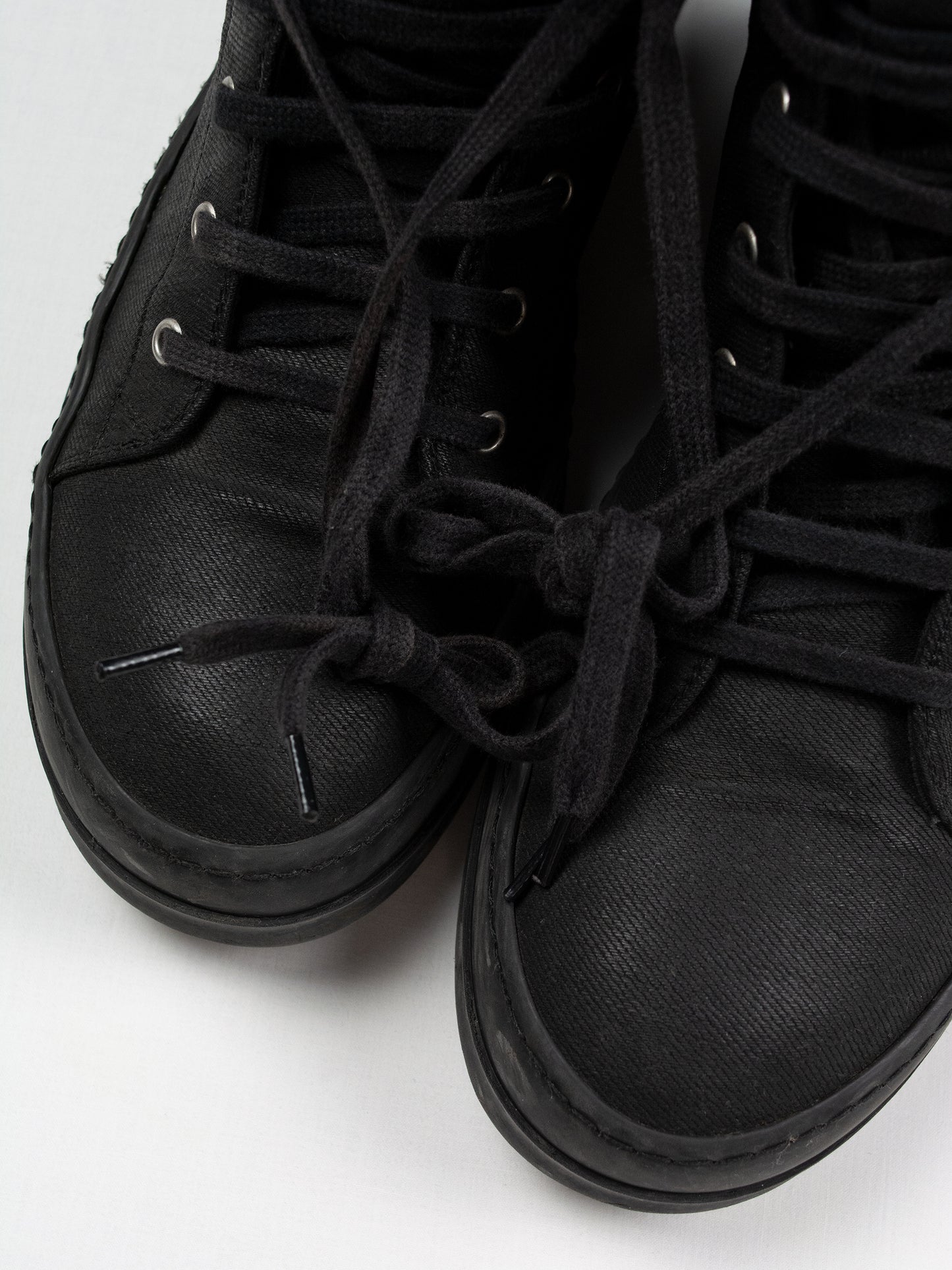 Rick Owens DRKSHDW - A/W 2014 - "Ramones" denim vegan sneakers (Black Wax) - size 42