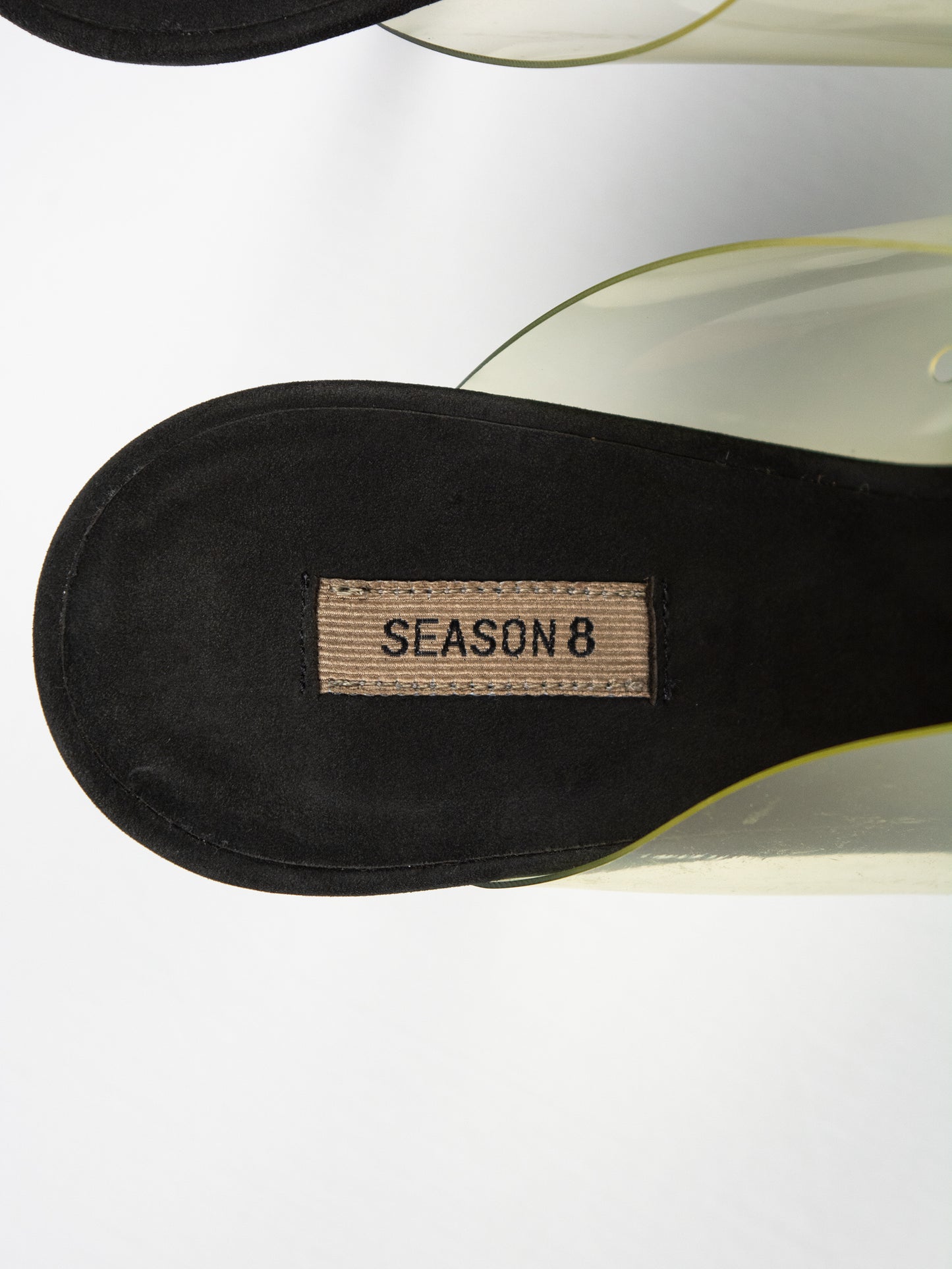YEEZY Season 8 - Clear & Graphite Soft PVC Mule - 90mm heel - size 38