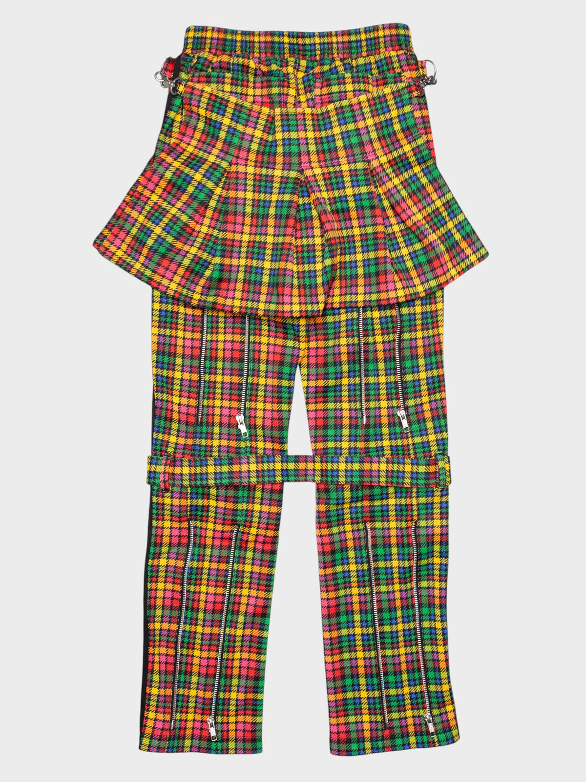 adidas Originals by Jeremy Scott - S/S 2011 - plaid bondage track pants - size XS
