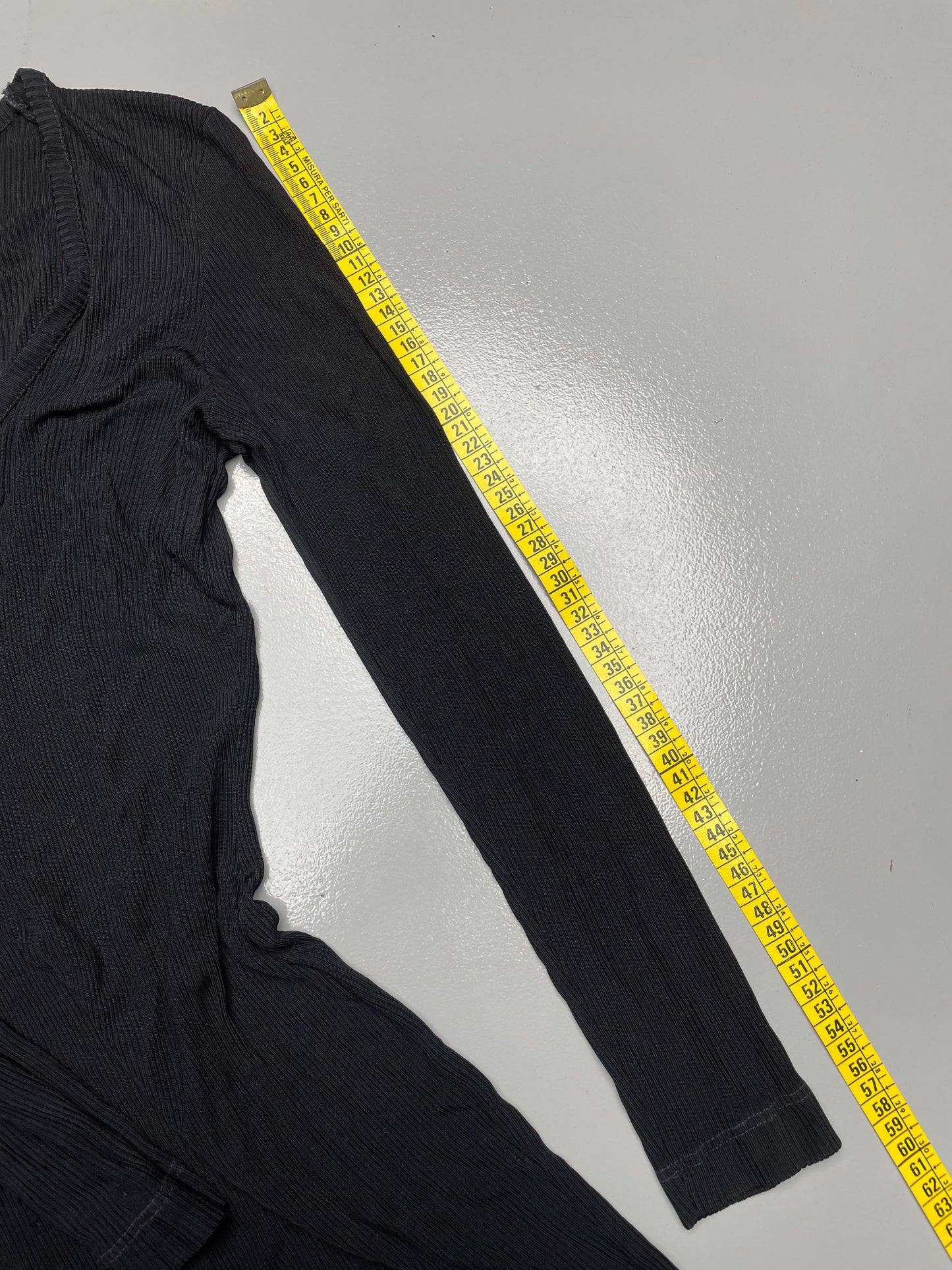 1993 Katharine Hamnett London sheer ribbed long-sleeve bodycon mini dress - size L