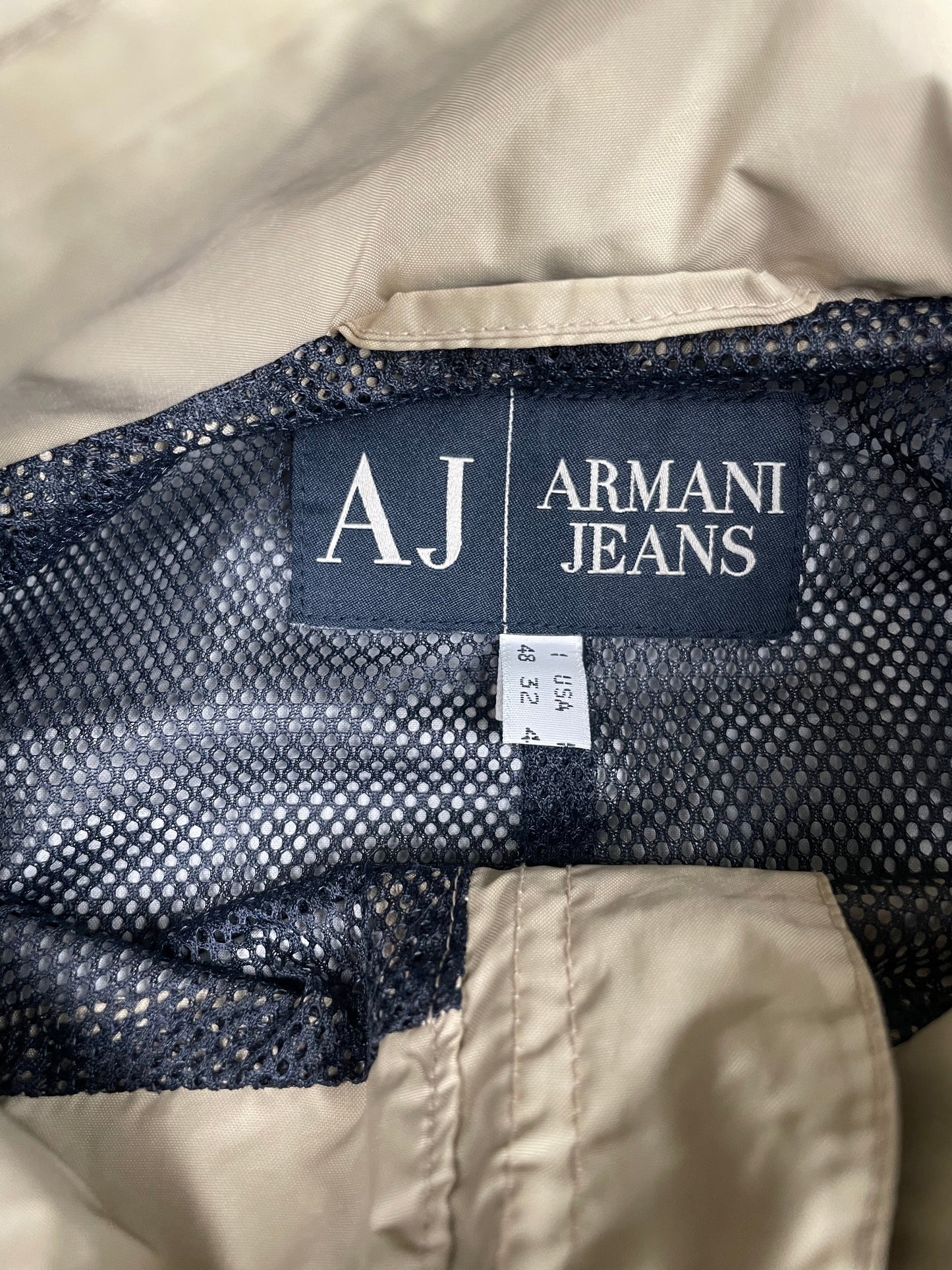 vintage Armani Jeans cropped jacket with packable hood - men's size 48 (M)