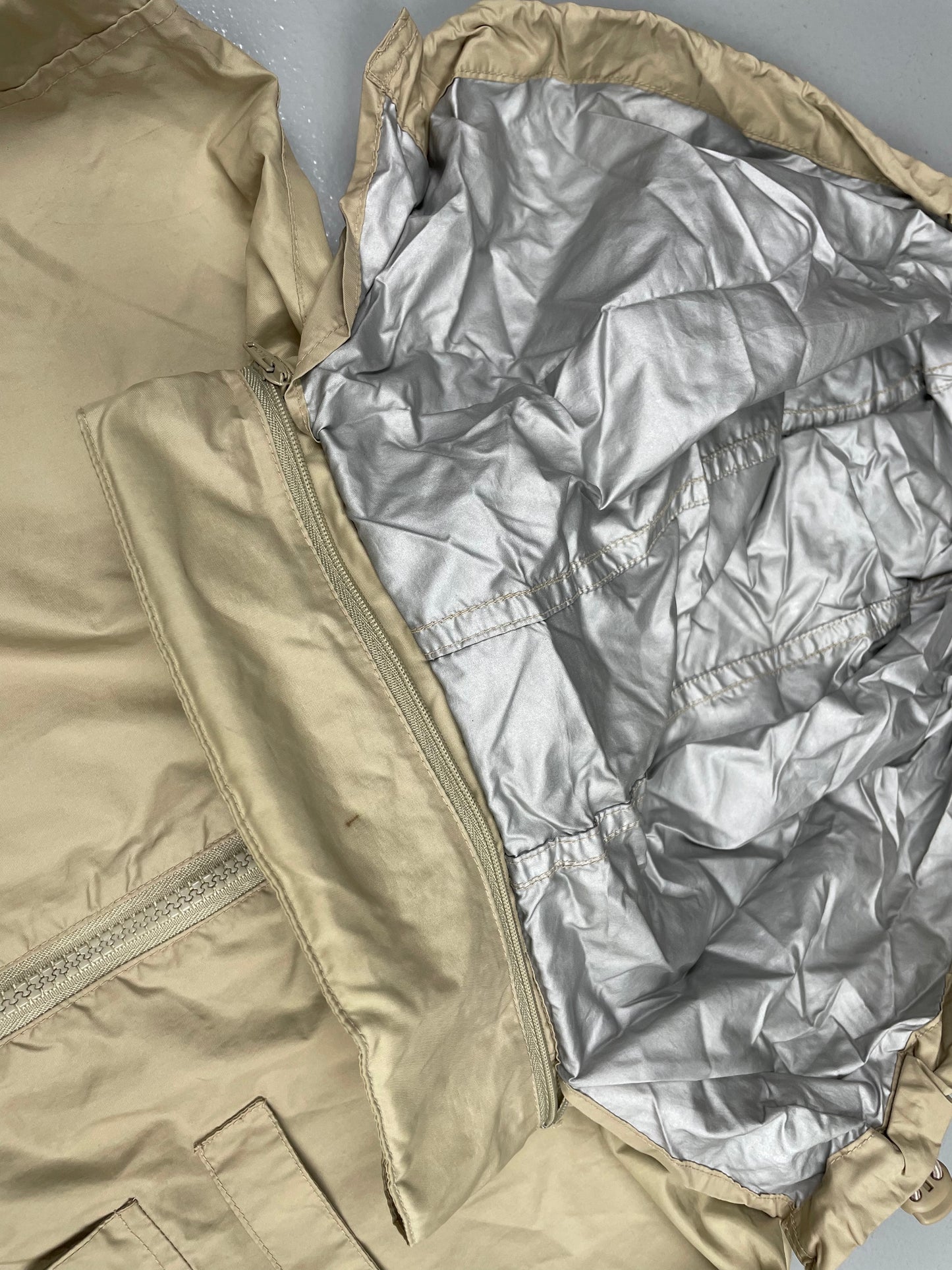 vintage Armani Jeans cropped jacket with packable hood - men's size 48 (M)