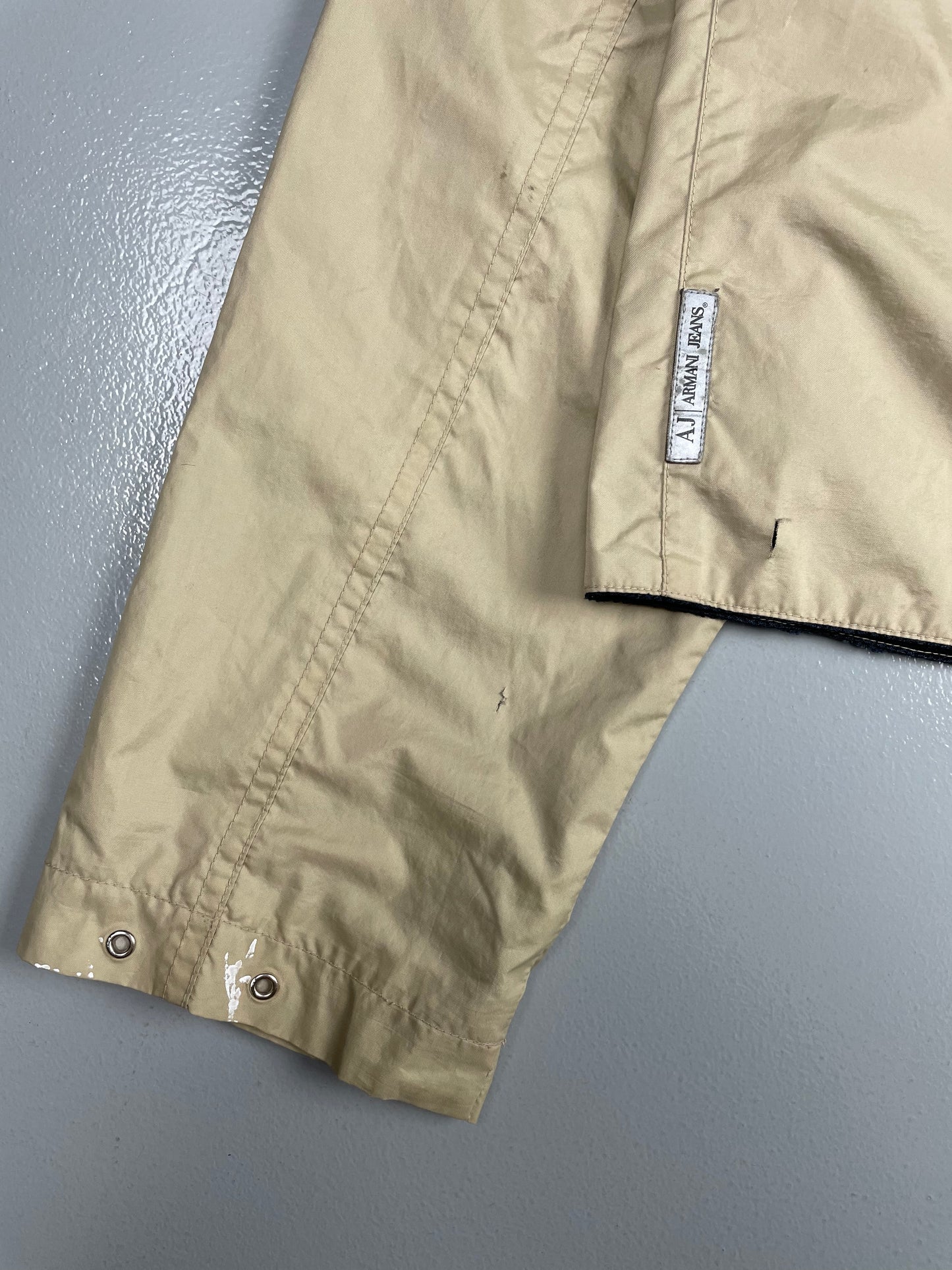 vintage Armani Jeans cropped jacket with packable hood - men's size 48 (M)
