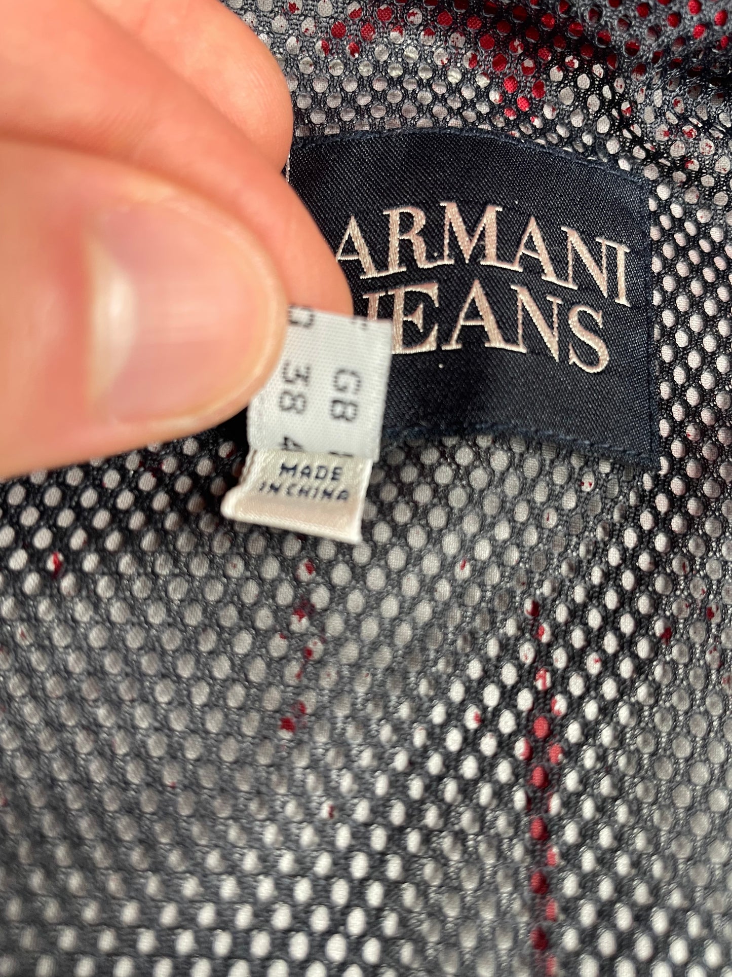 vintage Armani Jeans windbreaker with packable hood - men's size 48 (M)