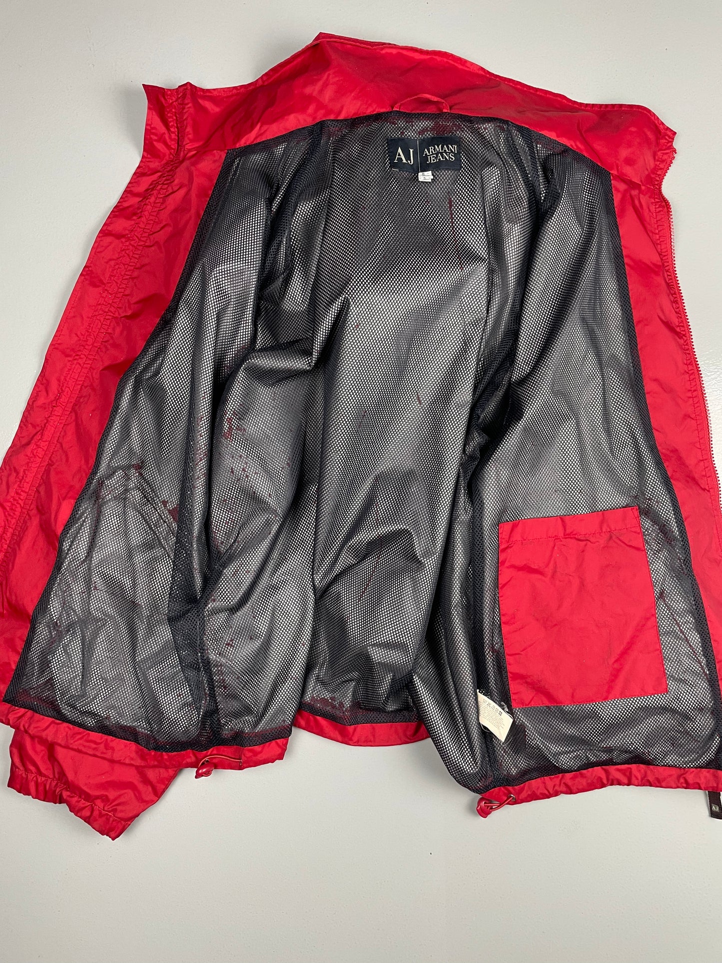 vintage Armani Jeans windbreaker with packable hood - men's size 48 (M)