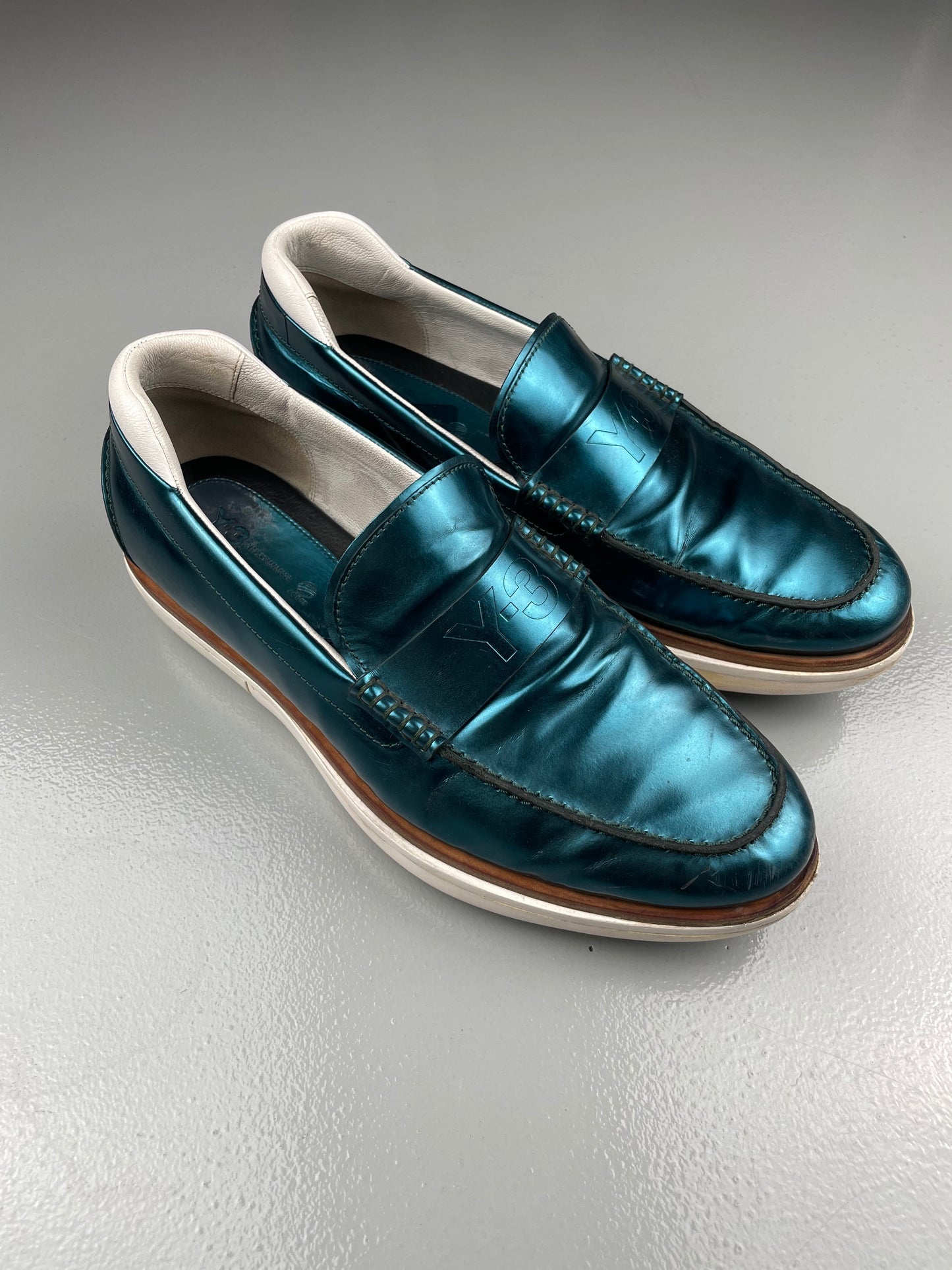 Y-3 sample platform metallic loafers - size 42 2/3