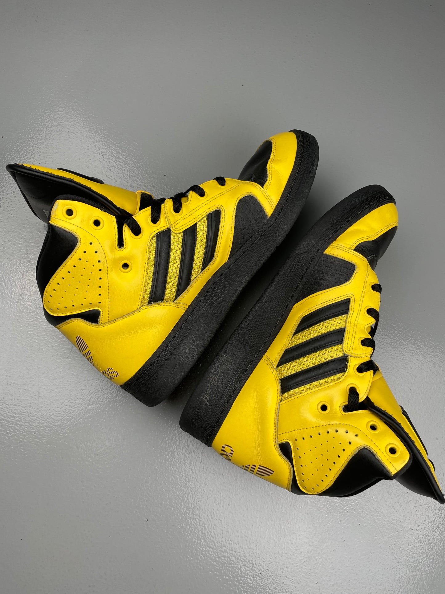 adidas Originals by Jeremy Scott S/S 2012 Instinct Hi (Black/Yellow) - size 45 1/3