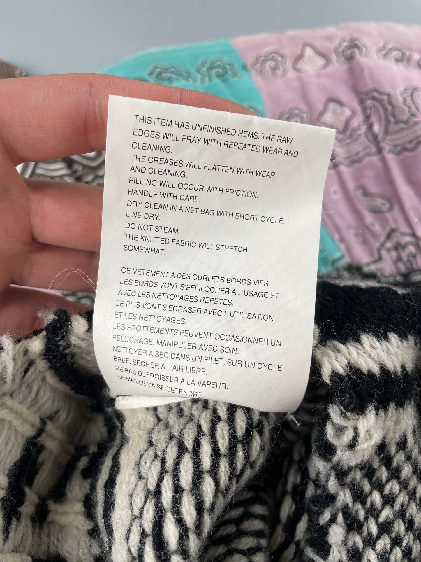 Junya Watanabe MAN Pink A/W 2003 wool tank top with bandana skirt - size S