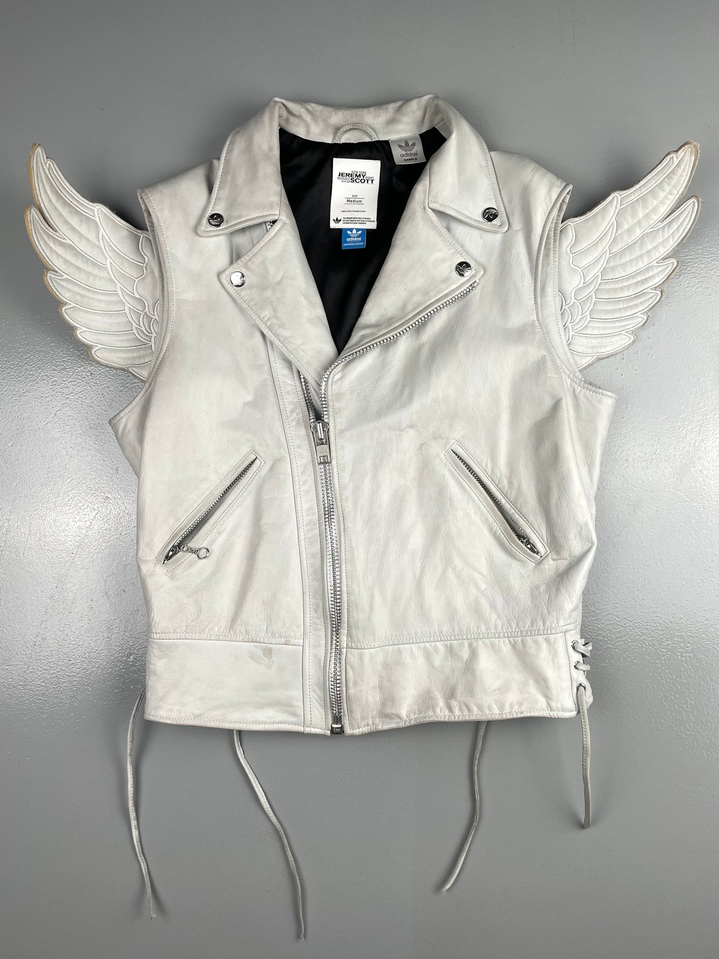 (sample) adidas Originals by Jeremy Scott S/S 2011 Leather Wings Biker Vest - size M