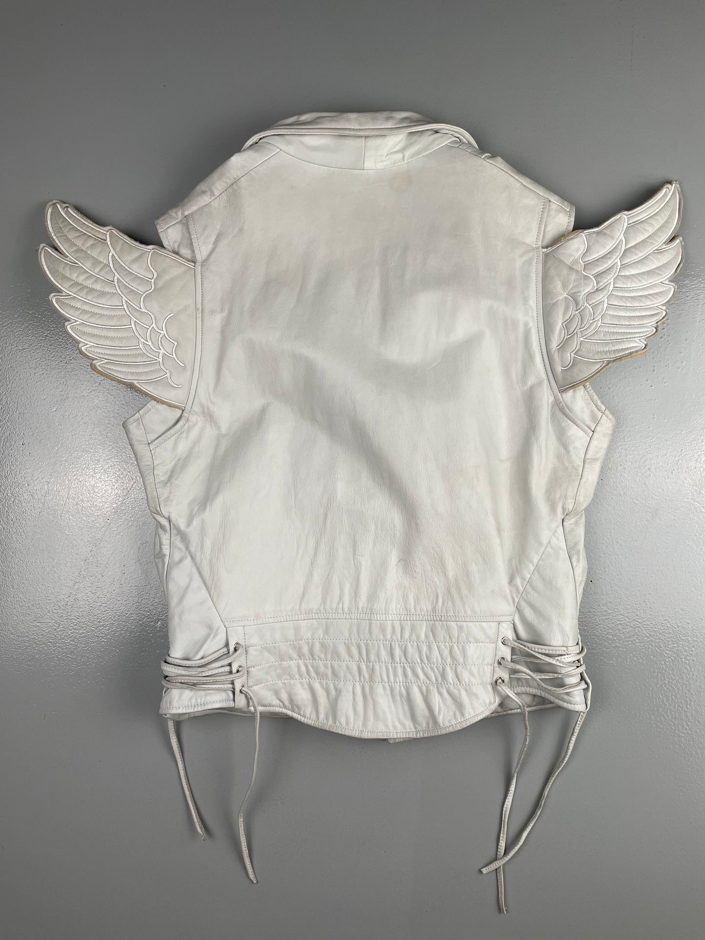 (sample) adidas Originals by Jeremy Scott S/S 2011 Leather Wings Biker Vest - size M