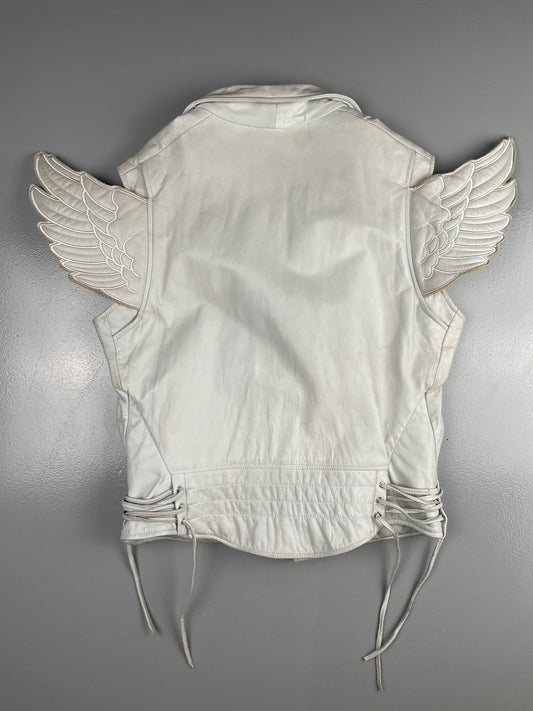 (sample) adidas Originals by Jeremy Scott S/S 2011 Leather Wings Biker Vest - size M