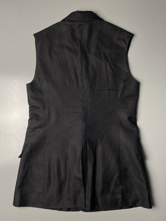 Veronique Branquinho 'Menace' wool and silk longline sleeveless blazer - size 38