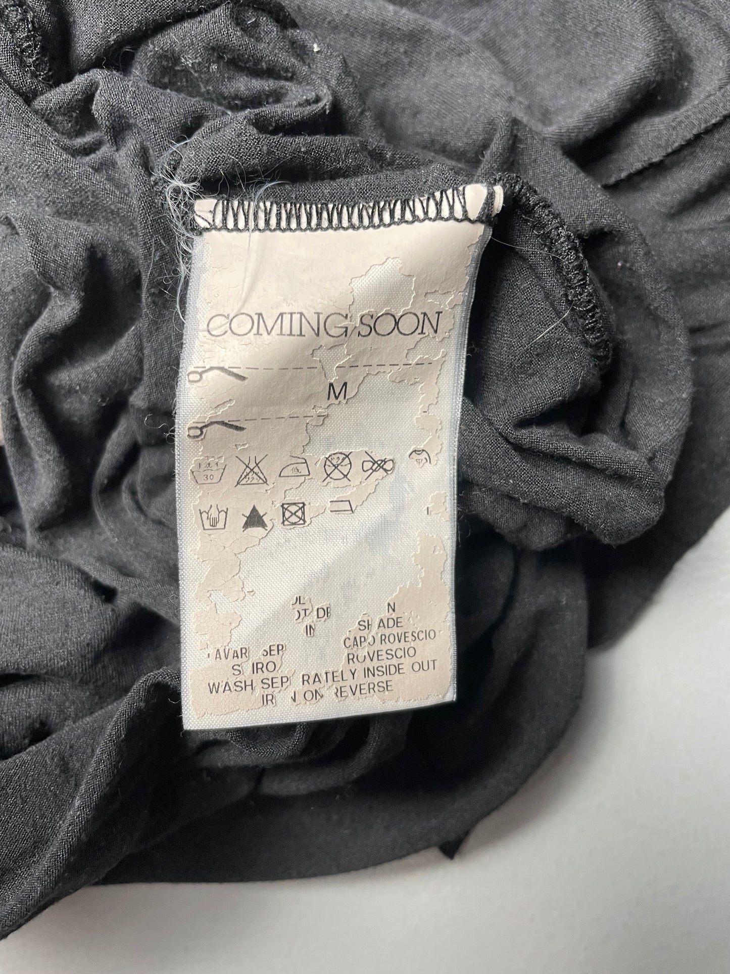 Coming Soon by Yohji Yamamoto - raw edge modal and silk t-shirt - size M