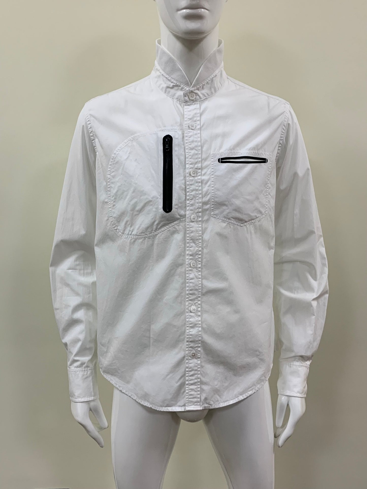 Y-3 - A/W 2011 - shirt with rib collar (white) - size L