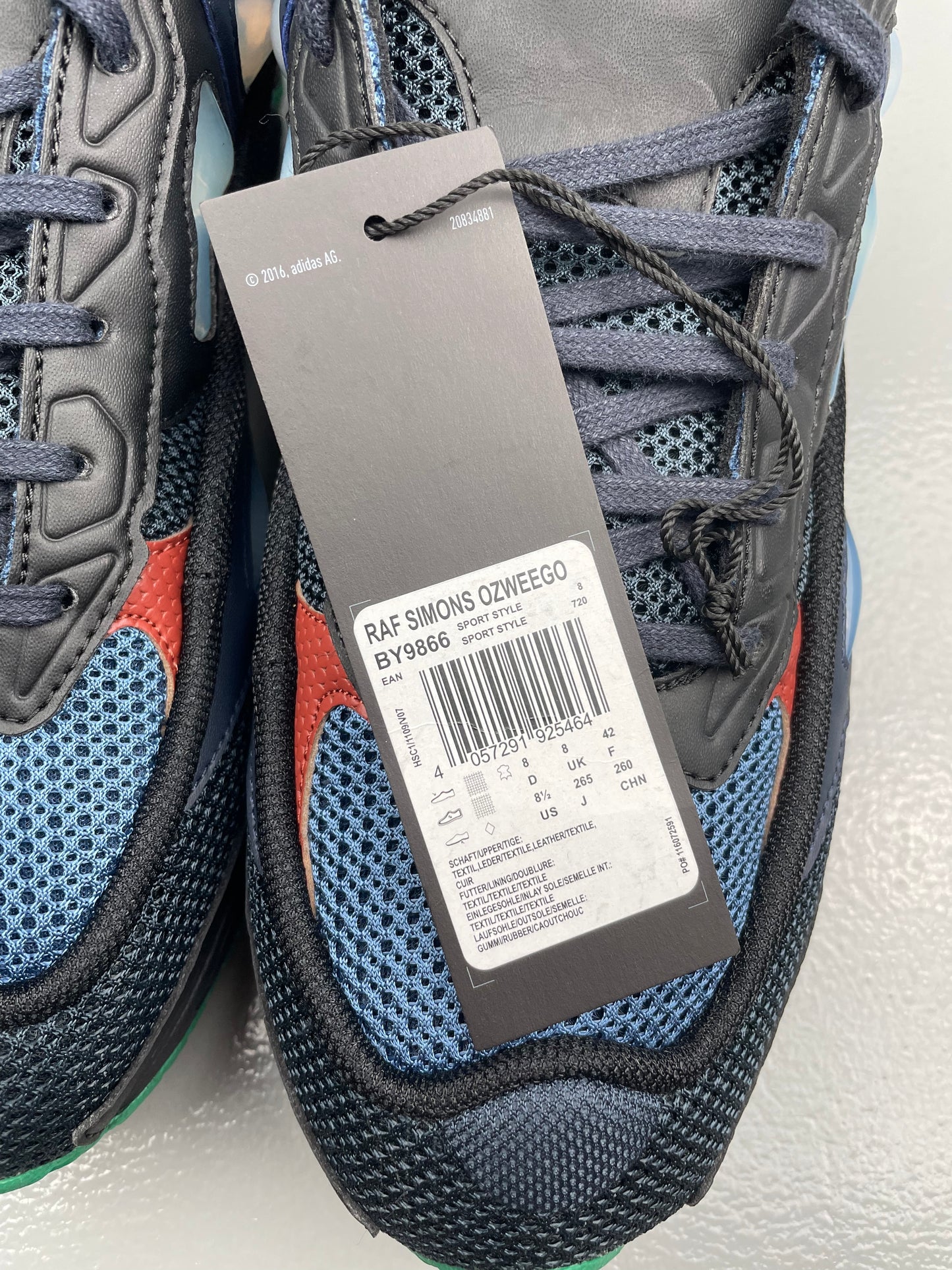 adidas X Raf Simons S/S 2017 Ozweego II "Night Marine" - size 42