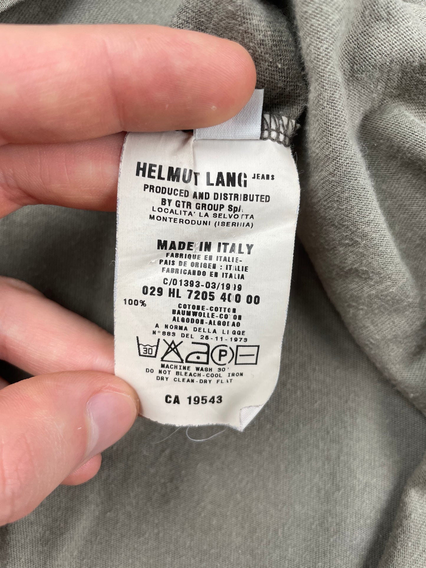 Helmut Lang Jeans S/S 1999 men's short fit t-shirt - size S