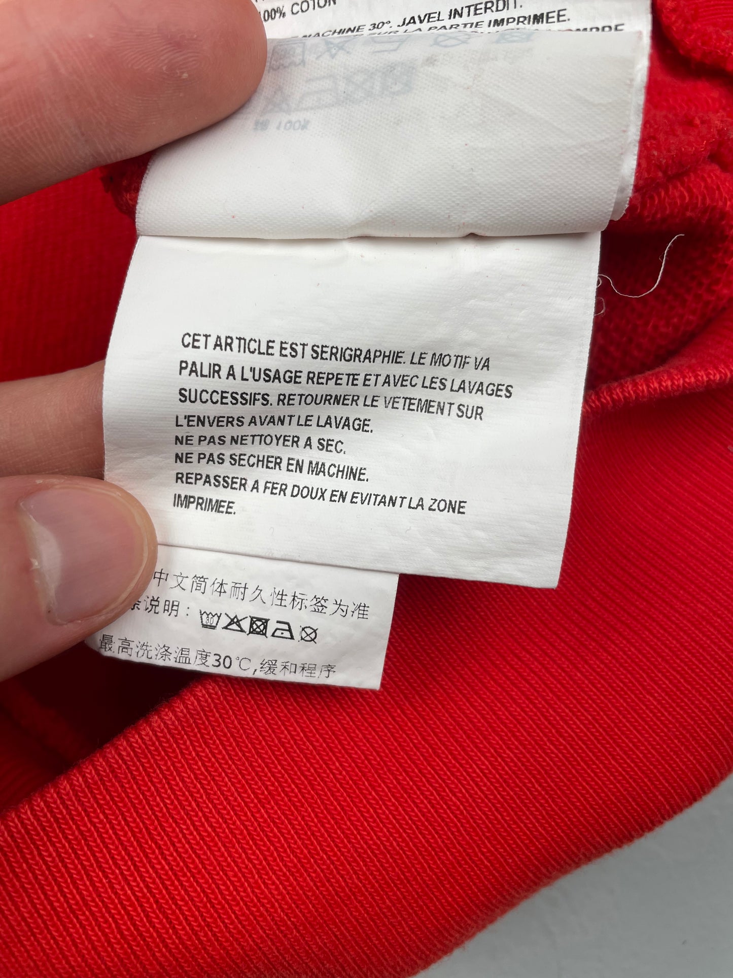 Gosha Rubchinskiy S/S 2018 double collar crewneck (red) - size M