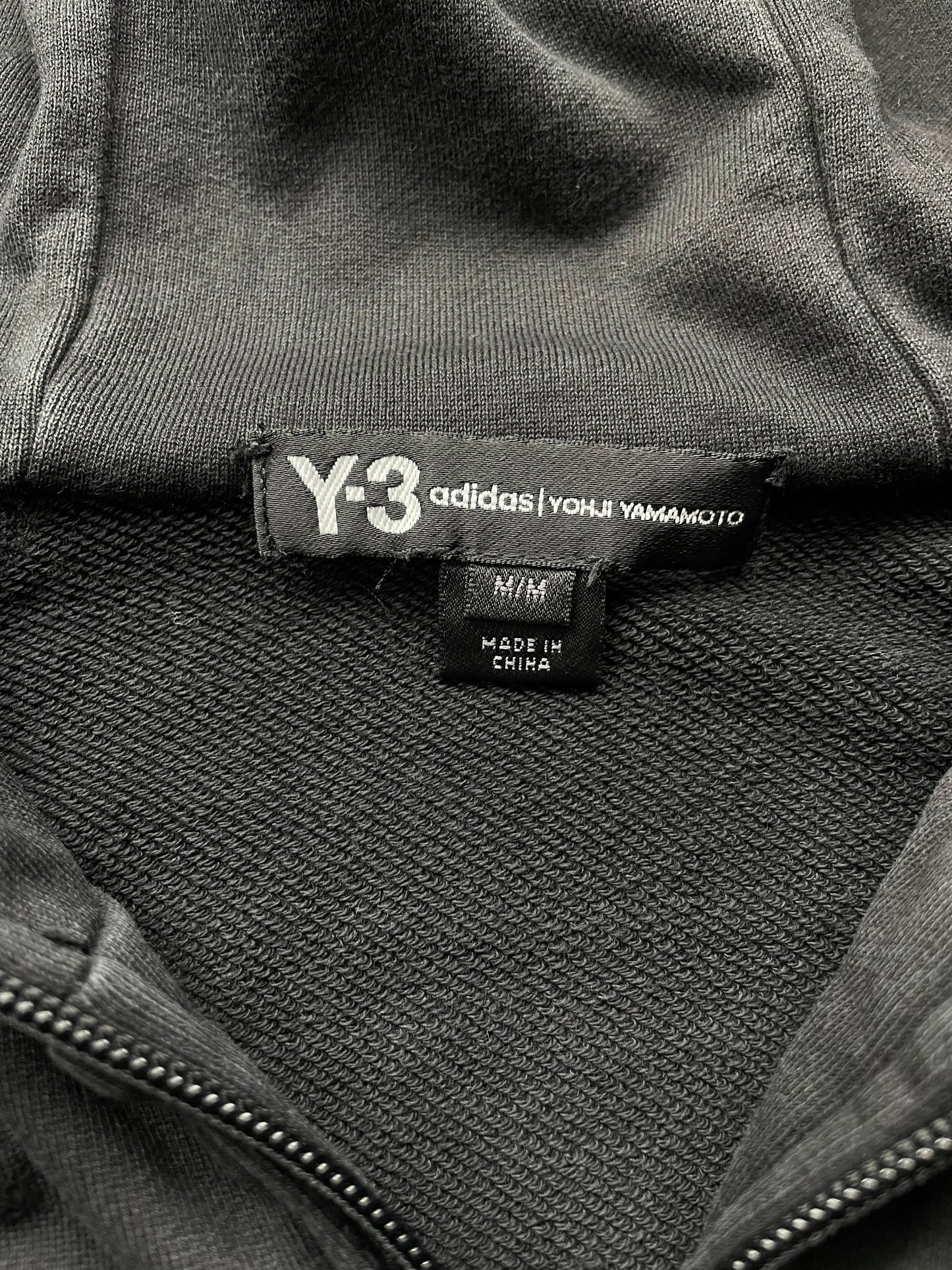 Y-3 back logo men's zip hoodie - size M
