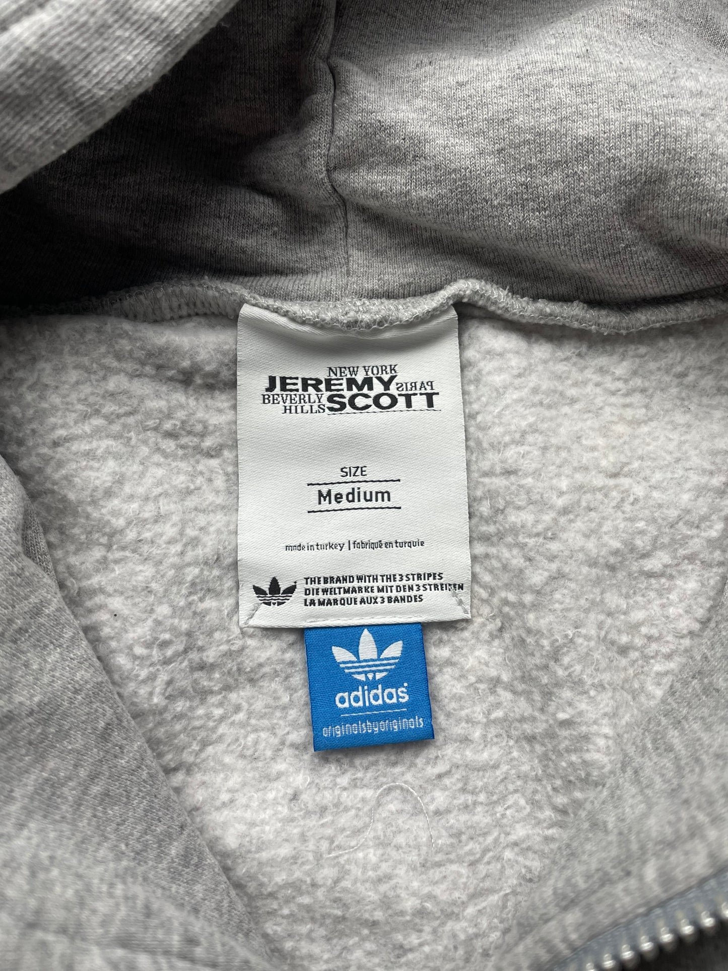adidas Originals by Jeremy Scott A/W 2010 winged hoodie (grey) - size M