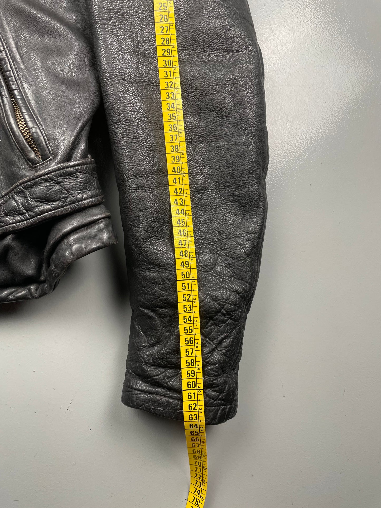 1990's Emporio Armani biker Stone Leather jacket - size 52