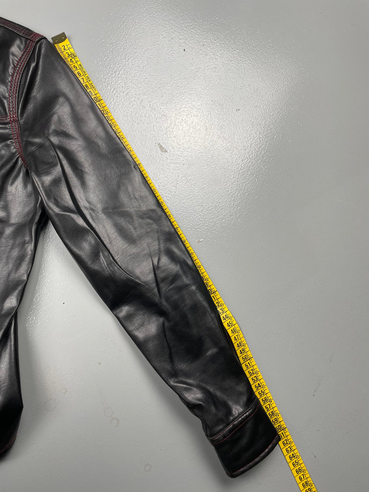 vintage Gaultier Jean's faux leather zip-up shirt - women's size 36